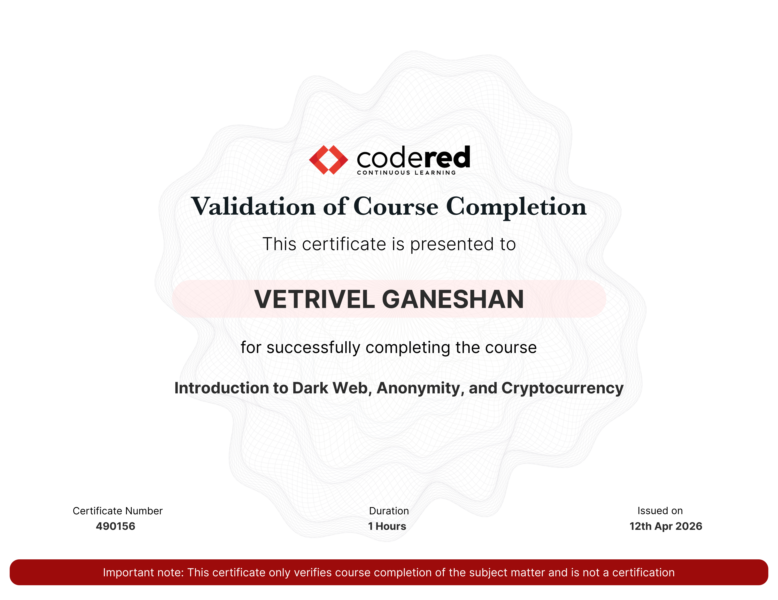 certificate