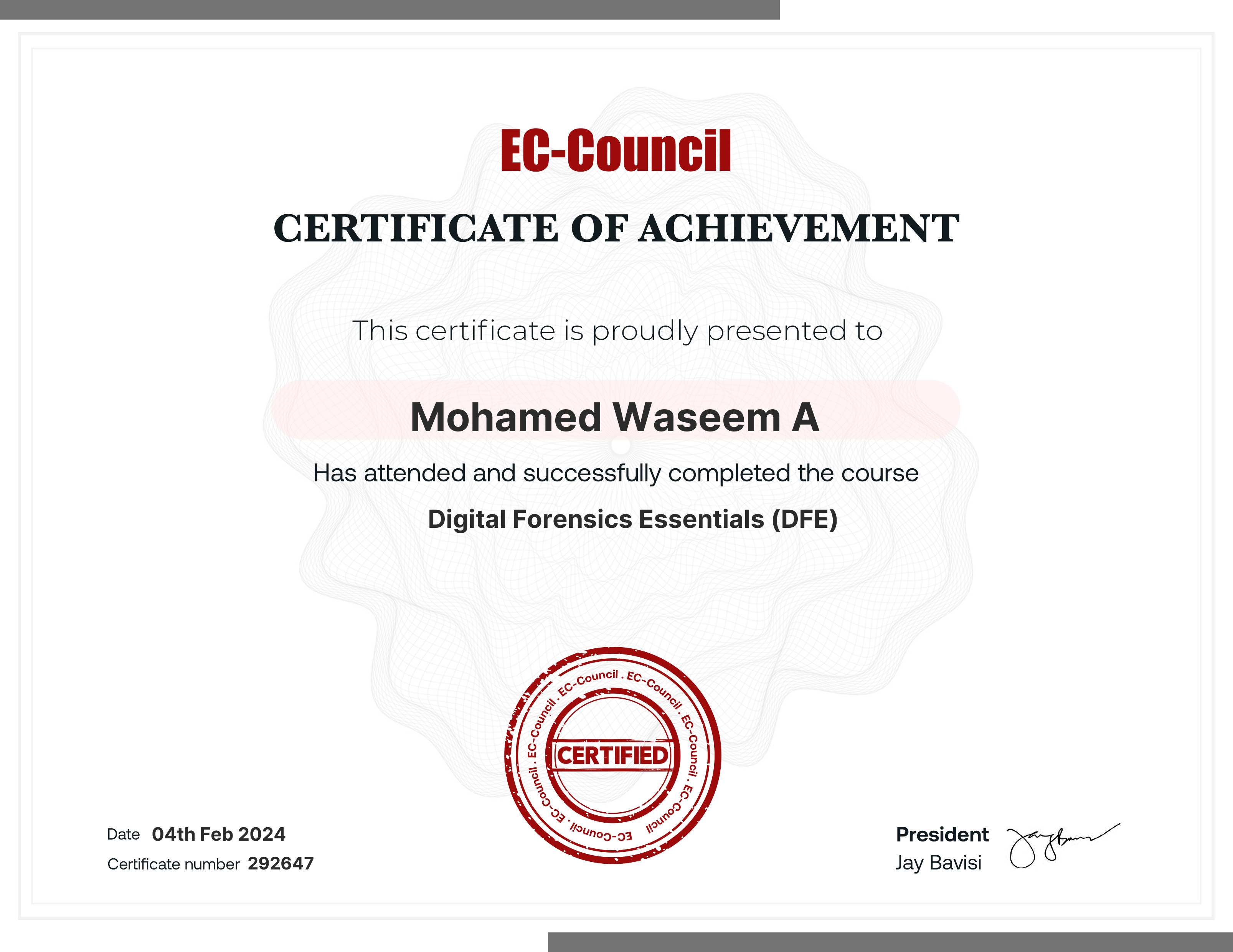 certificate