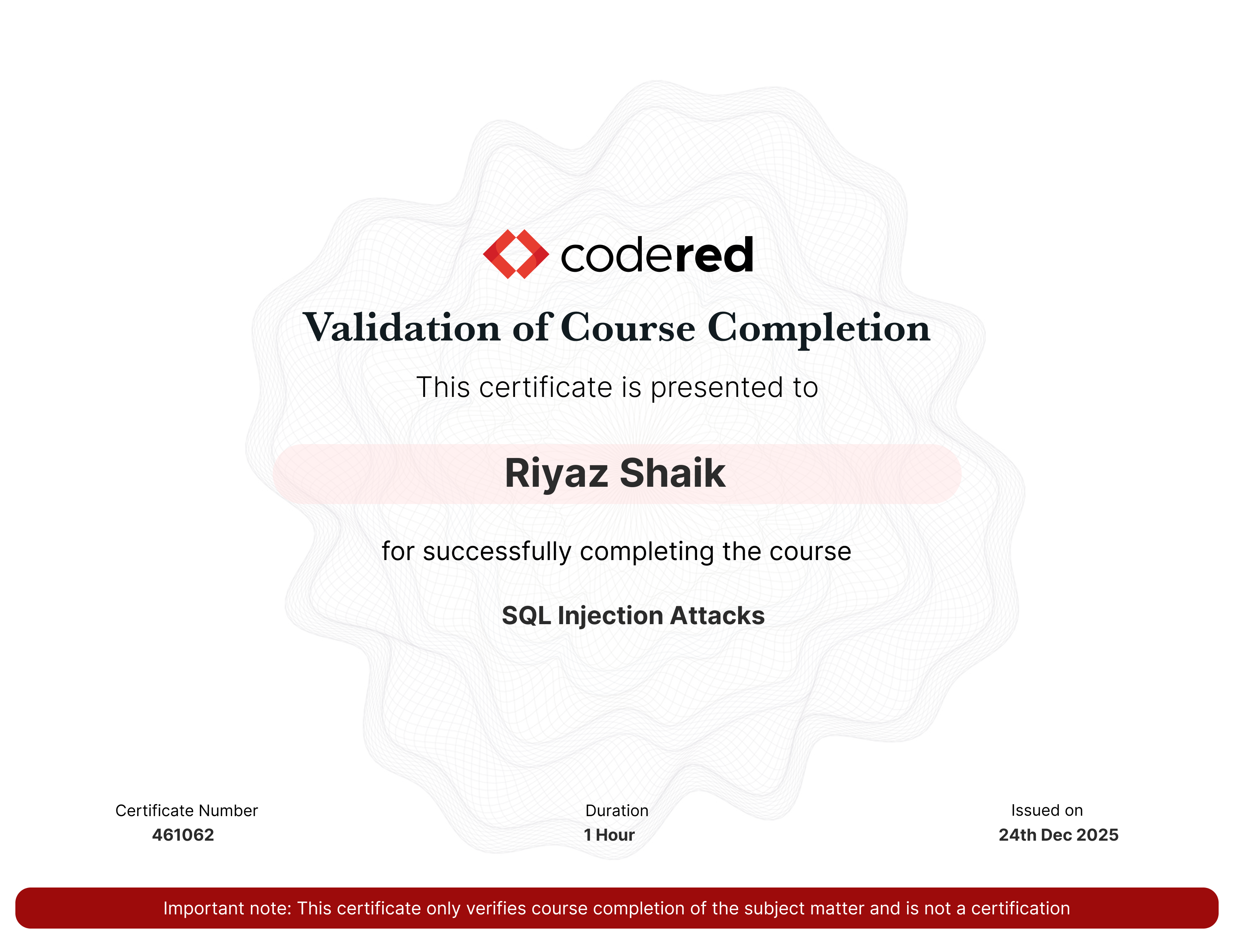 certificate
