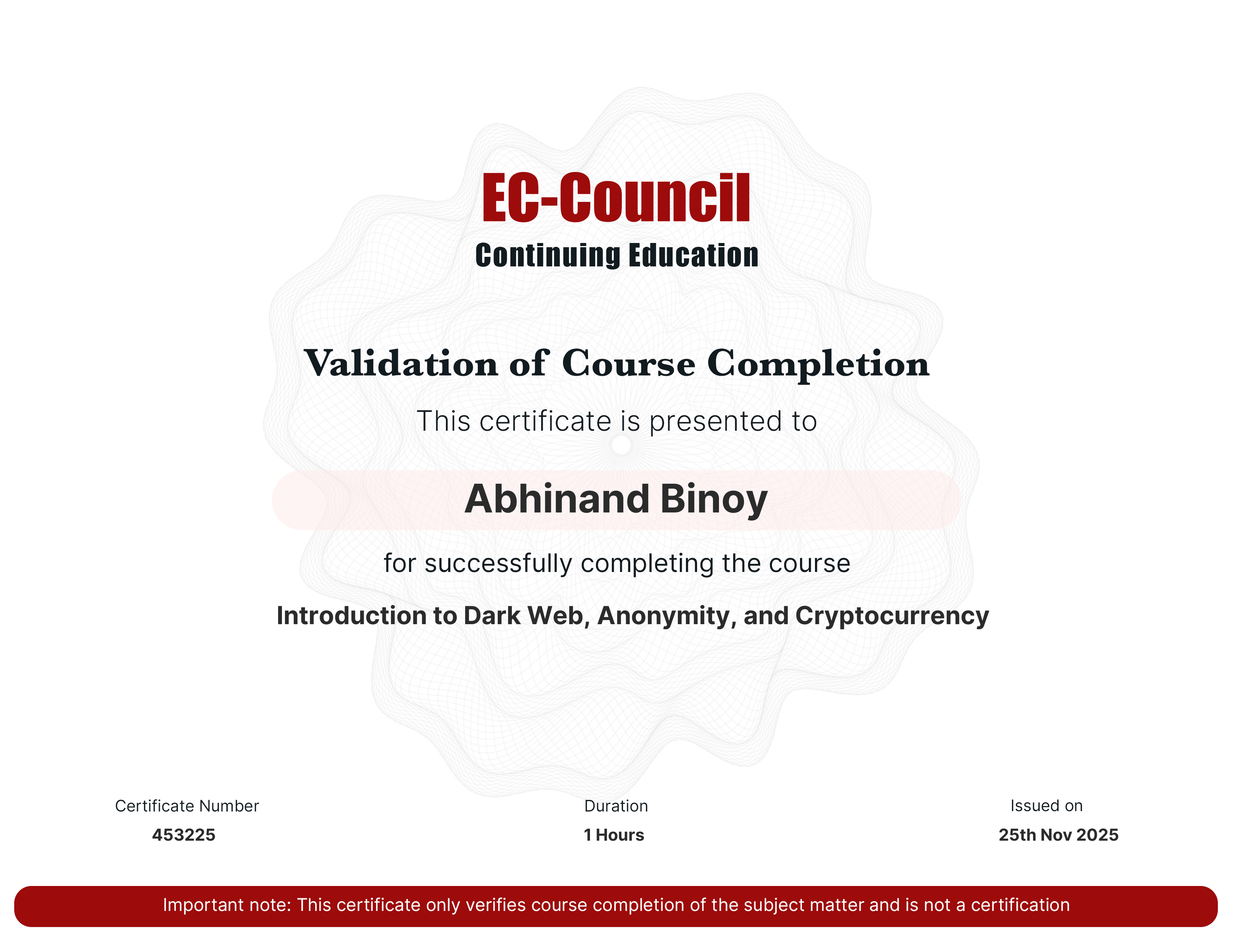 certificate