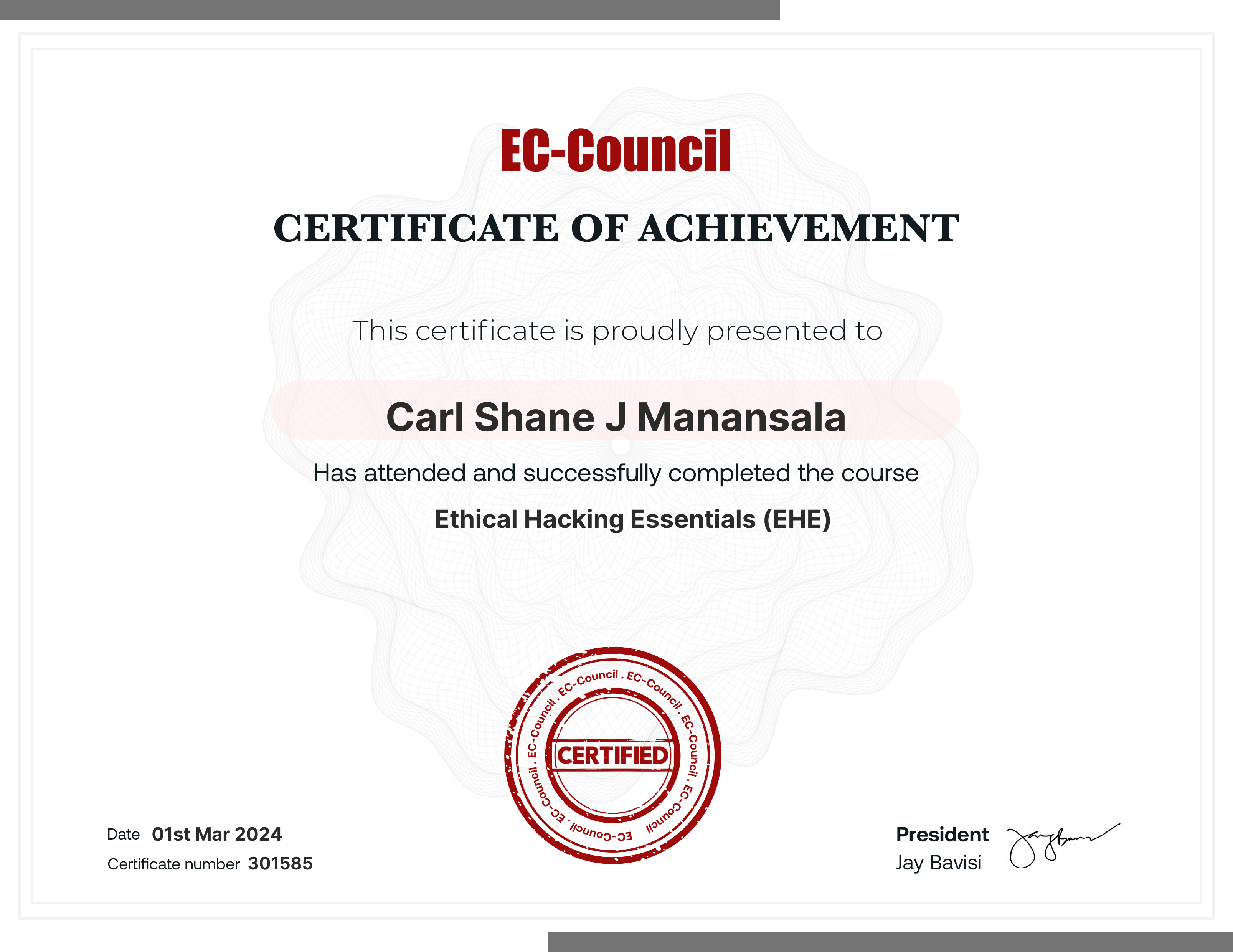 certificate