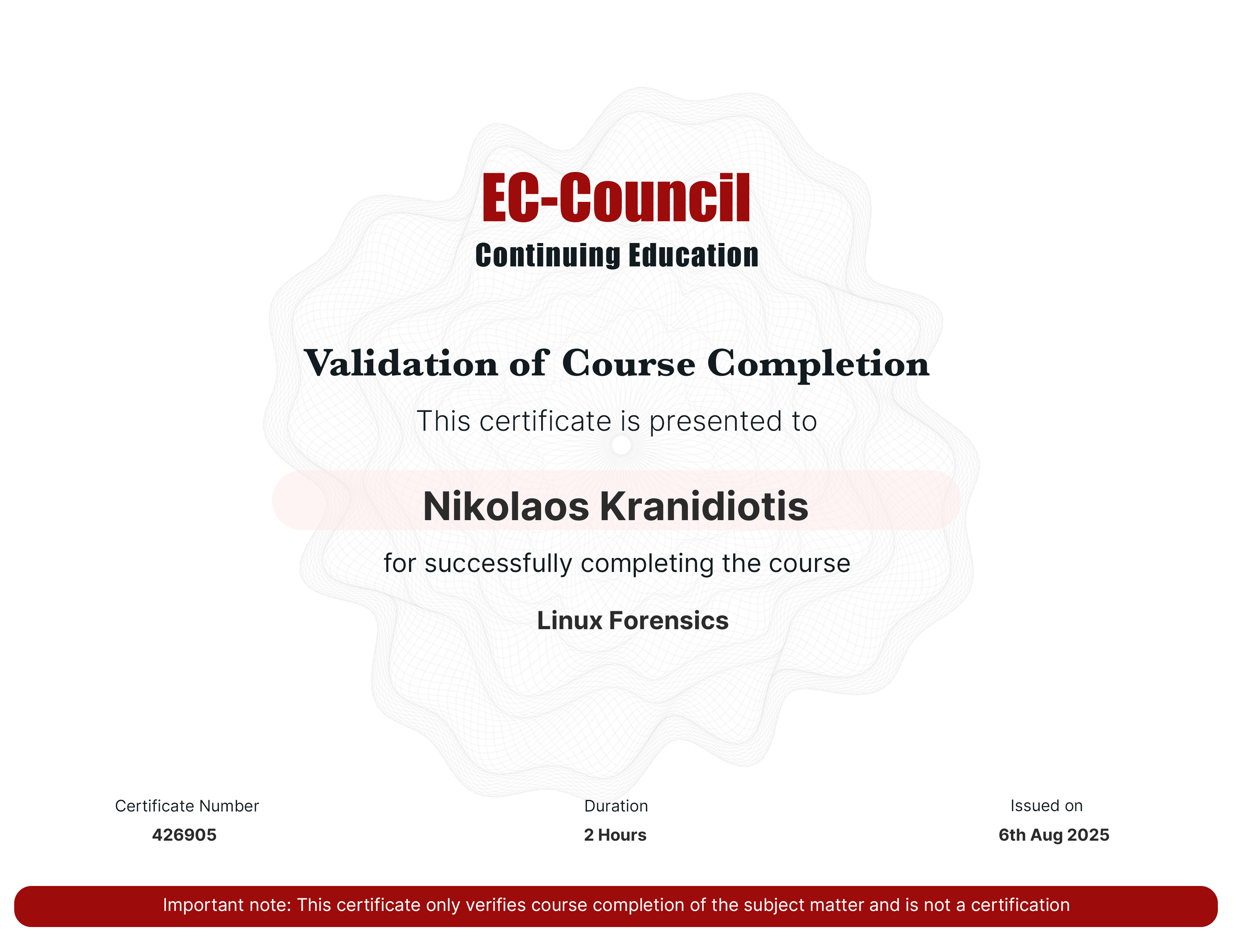 certificate