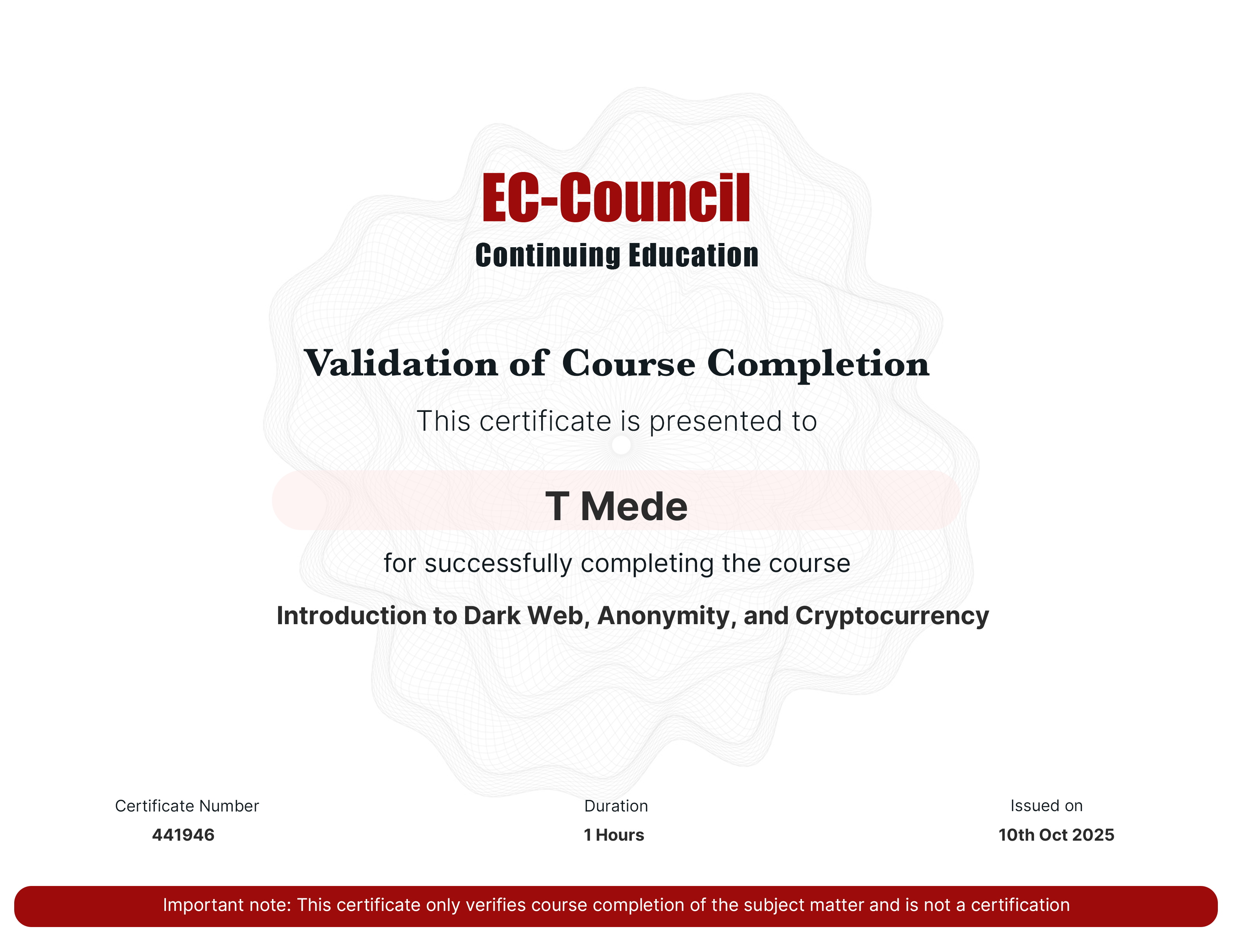 certificate