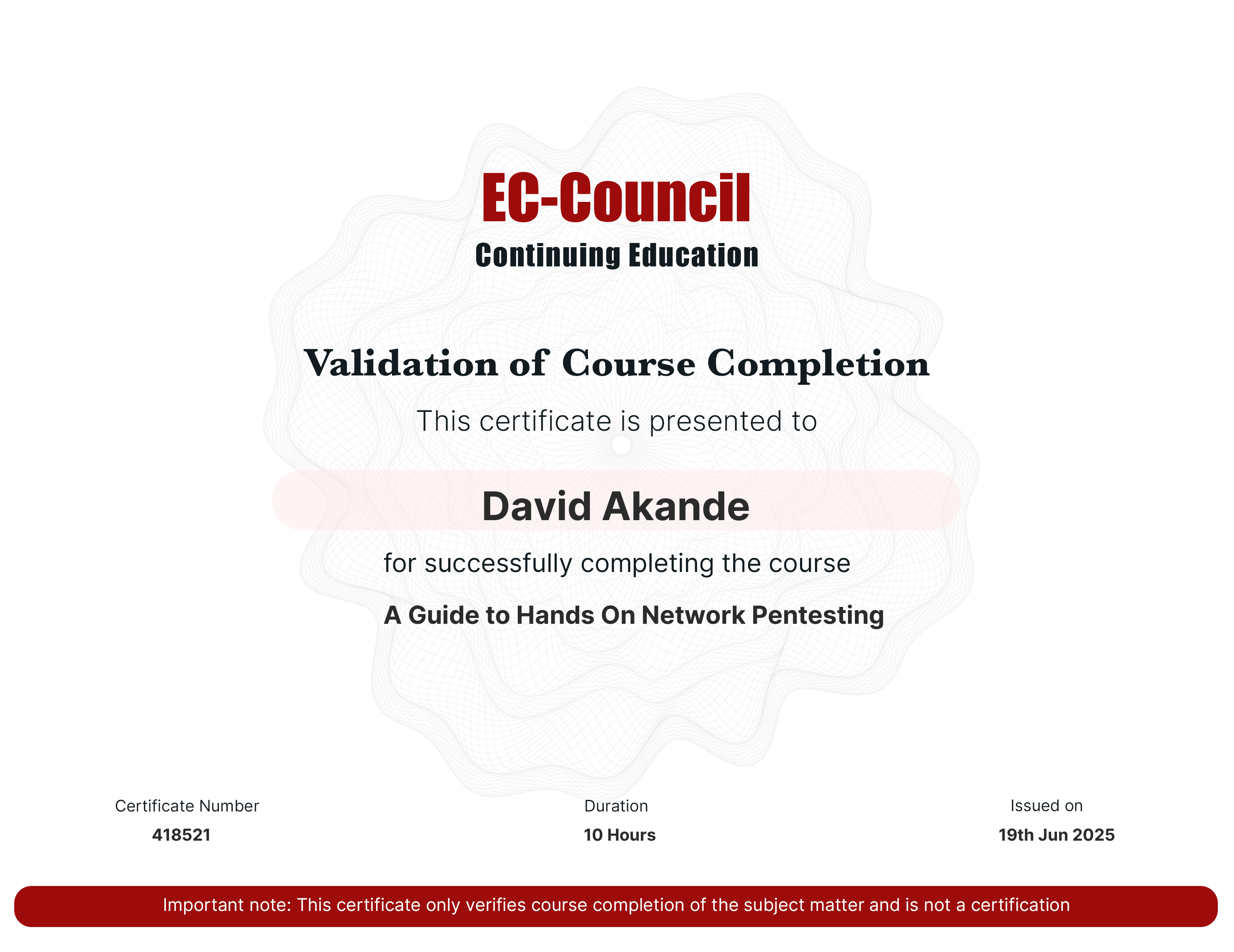 certificate