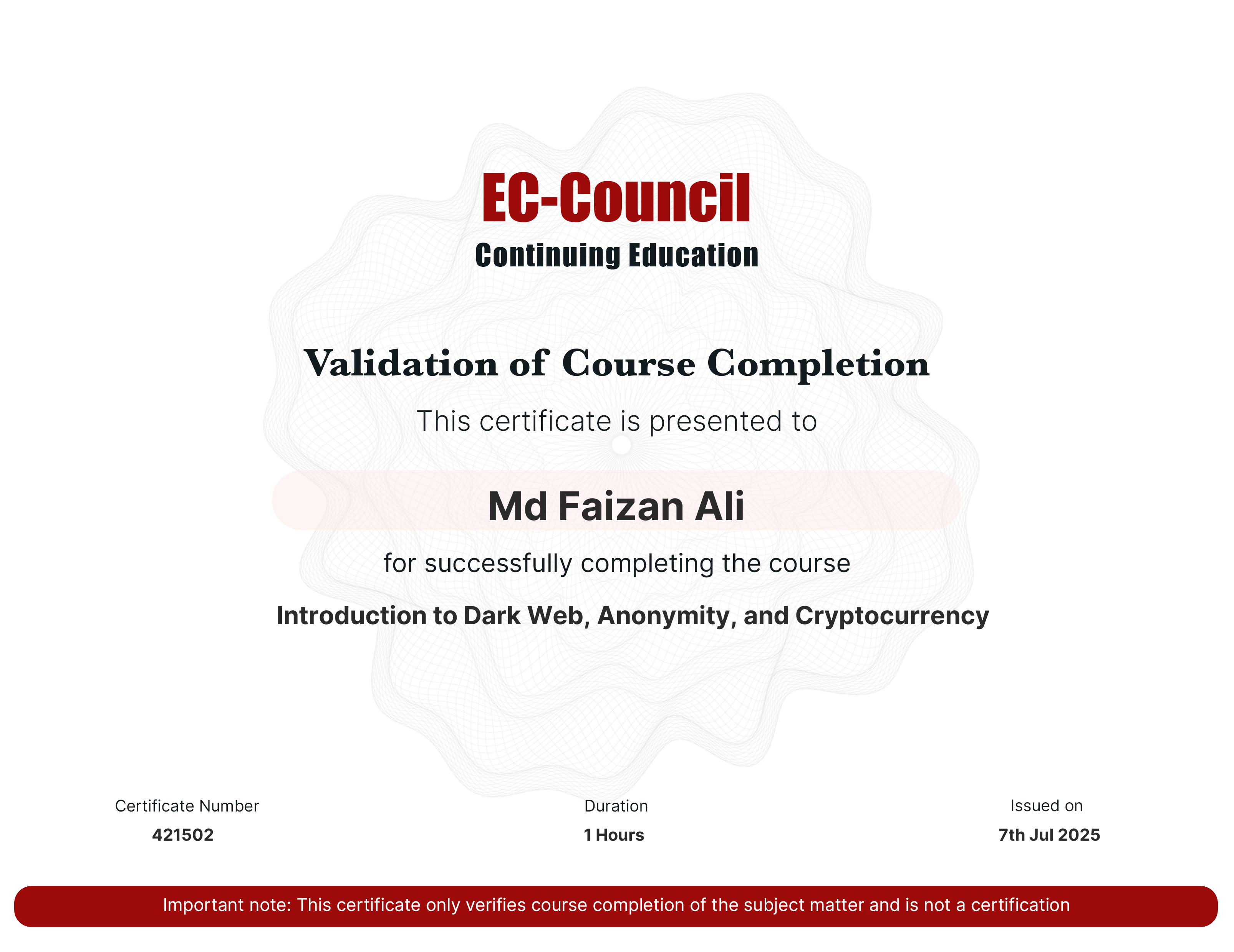 certificate