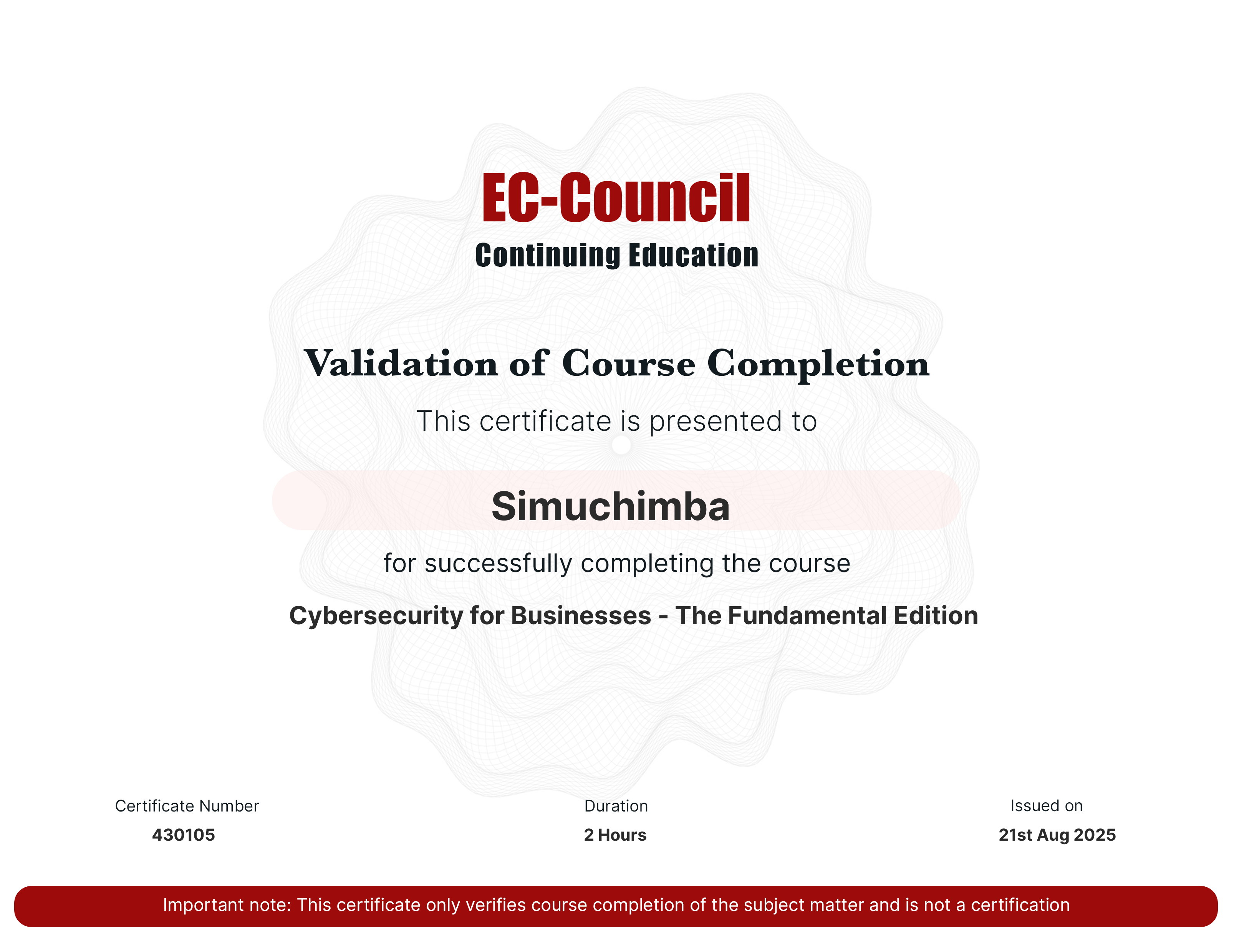 certificate