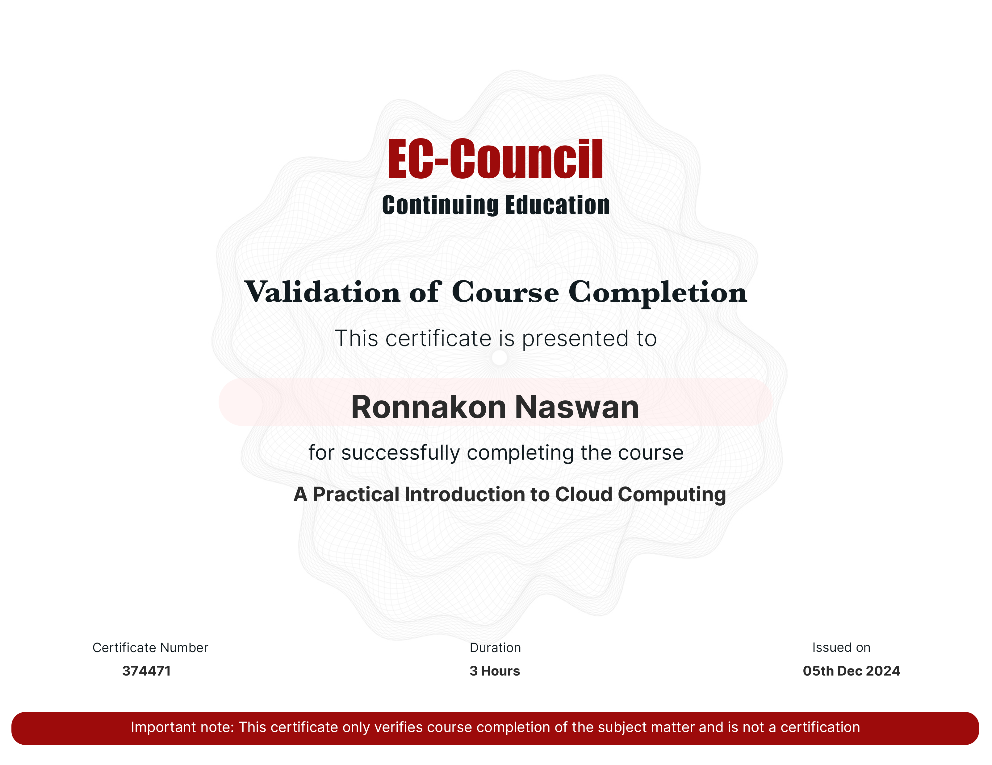 certificate