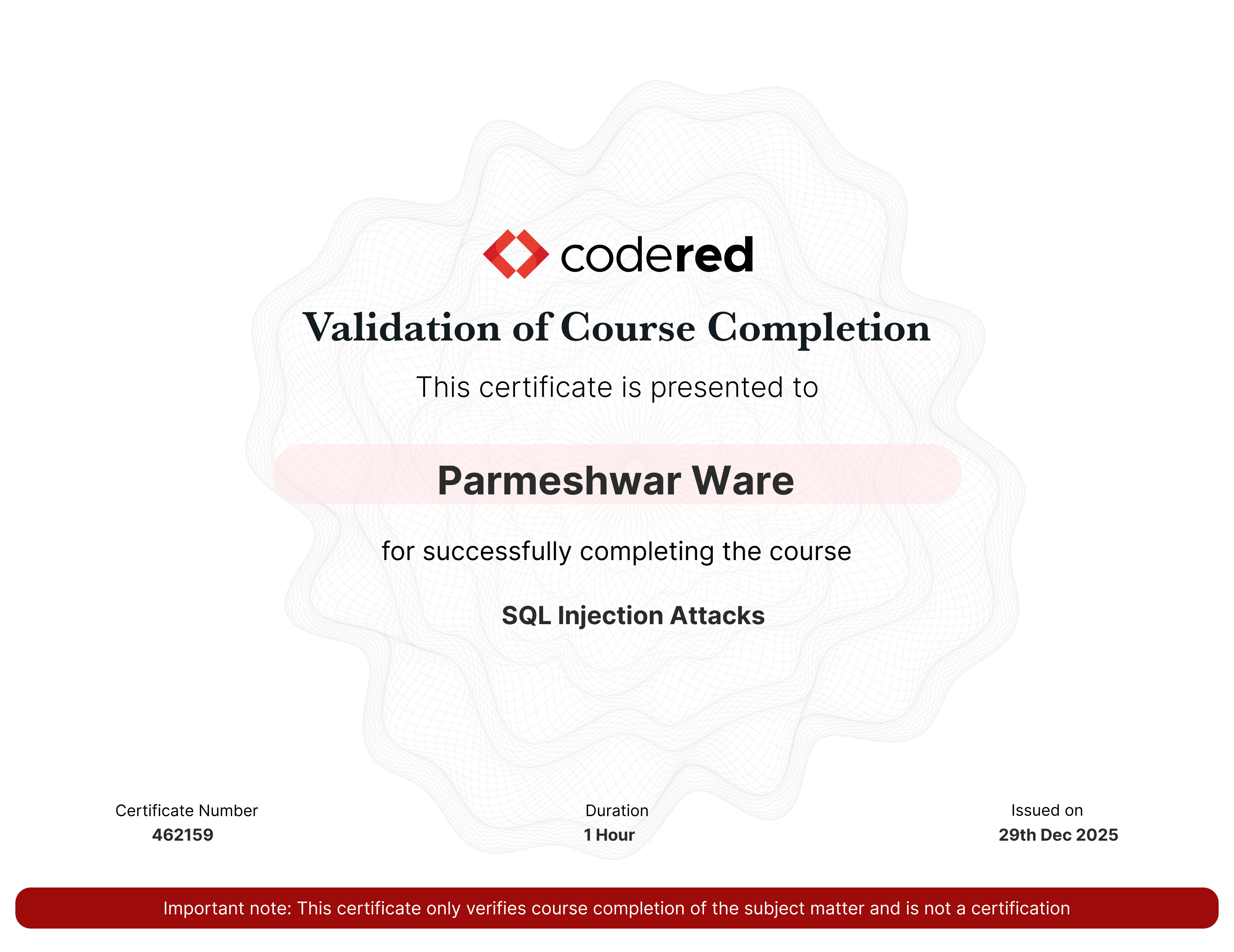 certificate