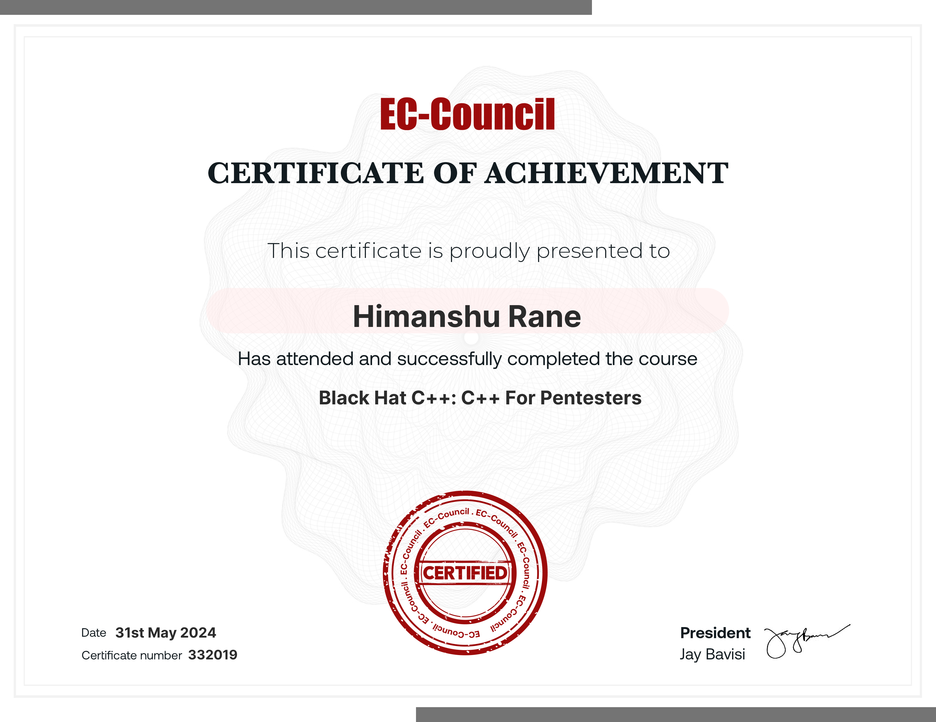 certificate