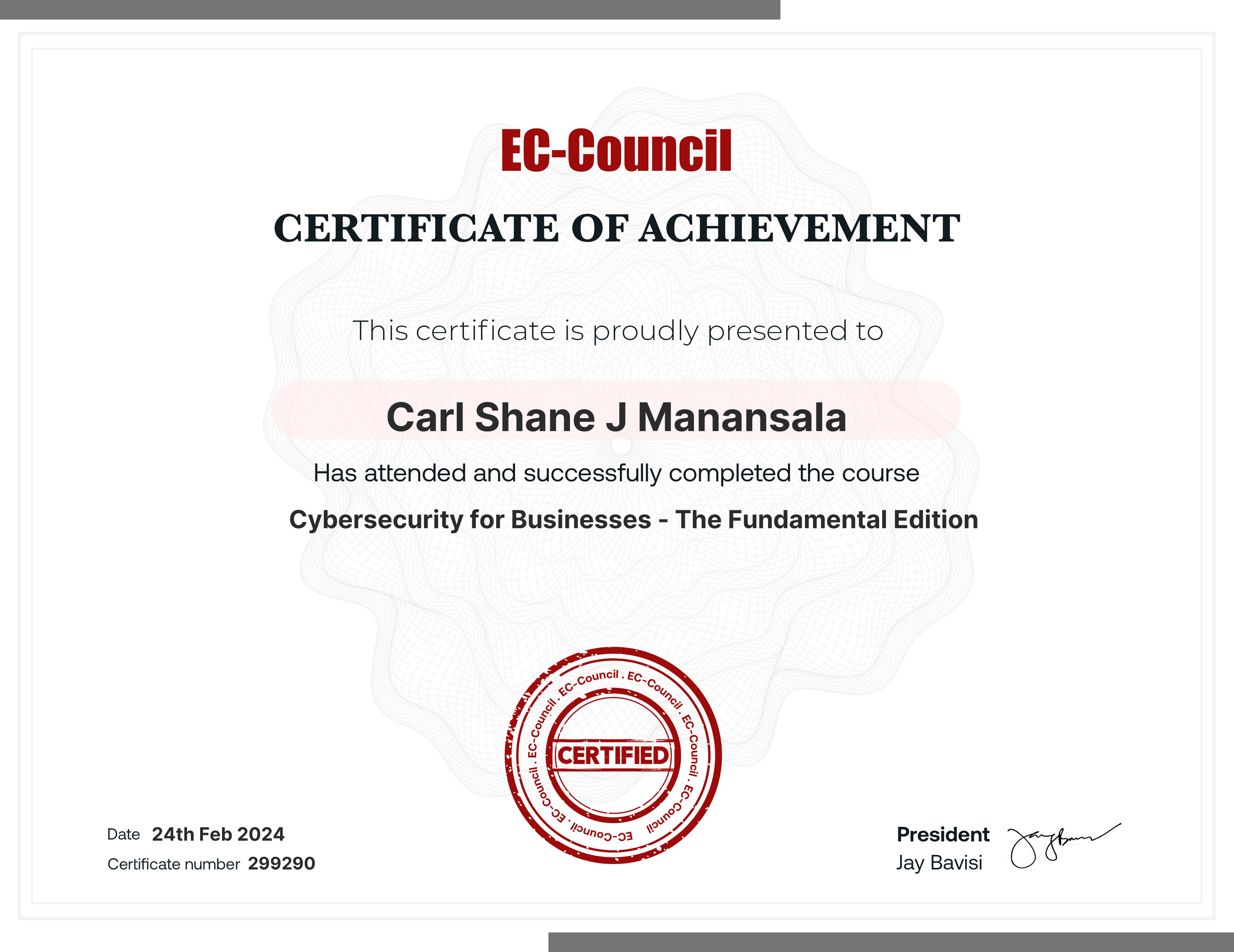 certificate