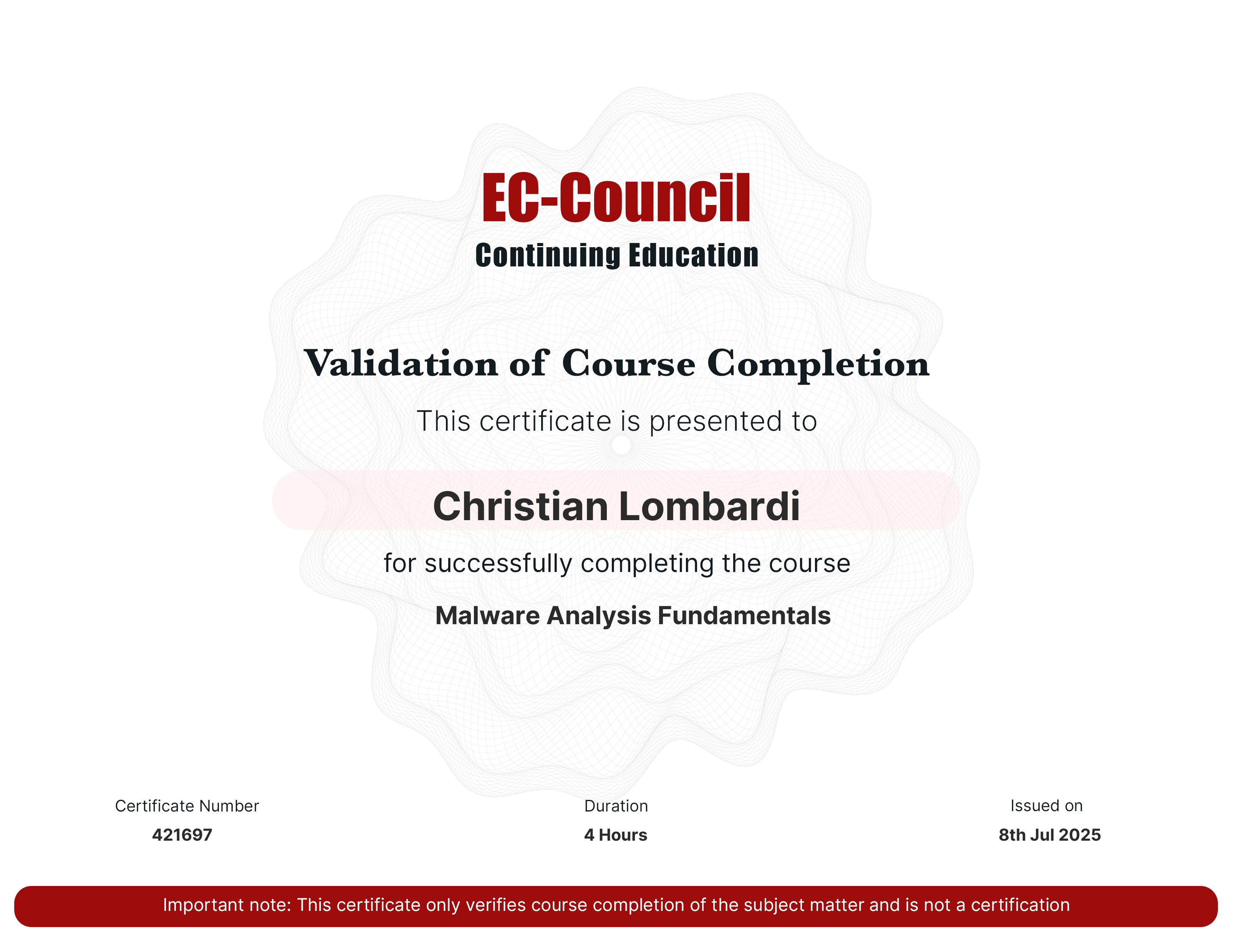 certificate
