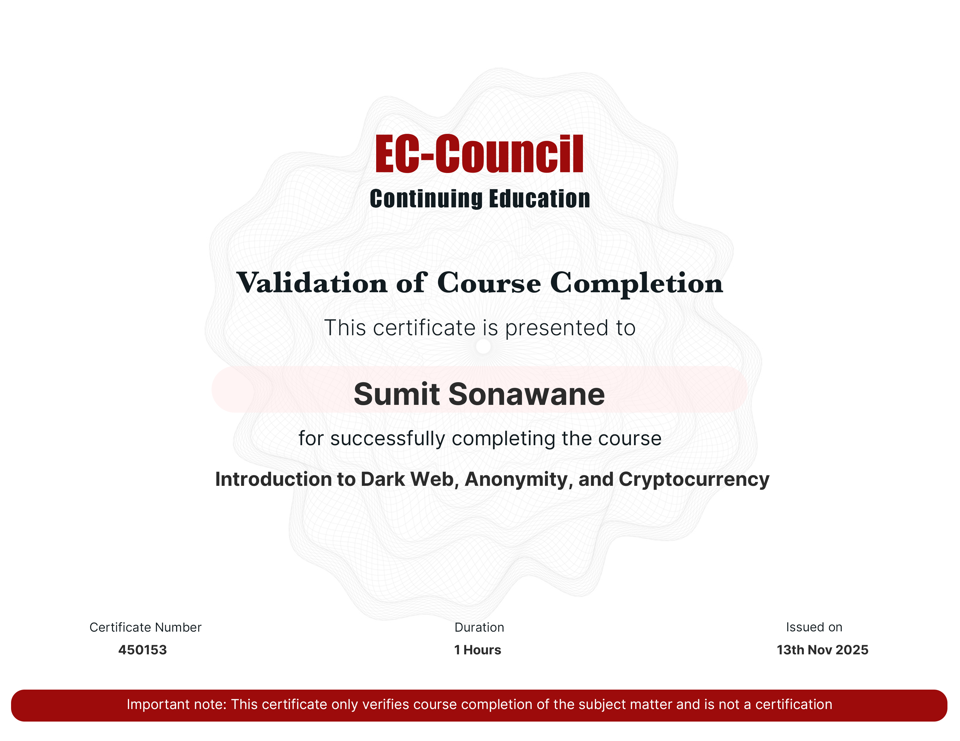 certificate