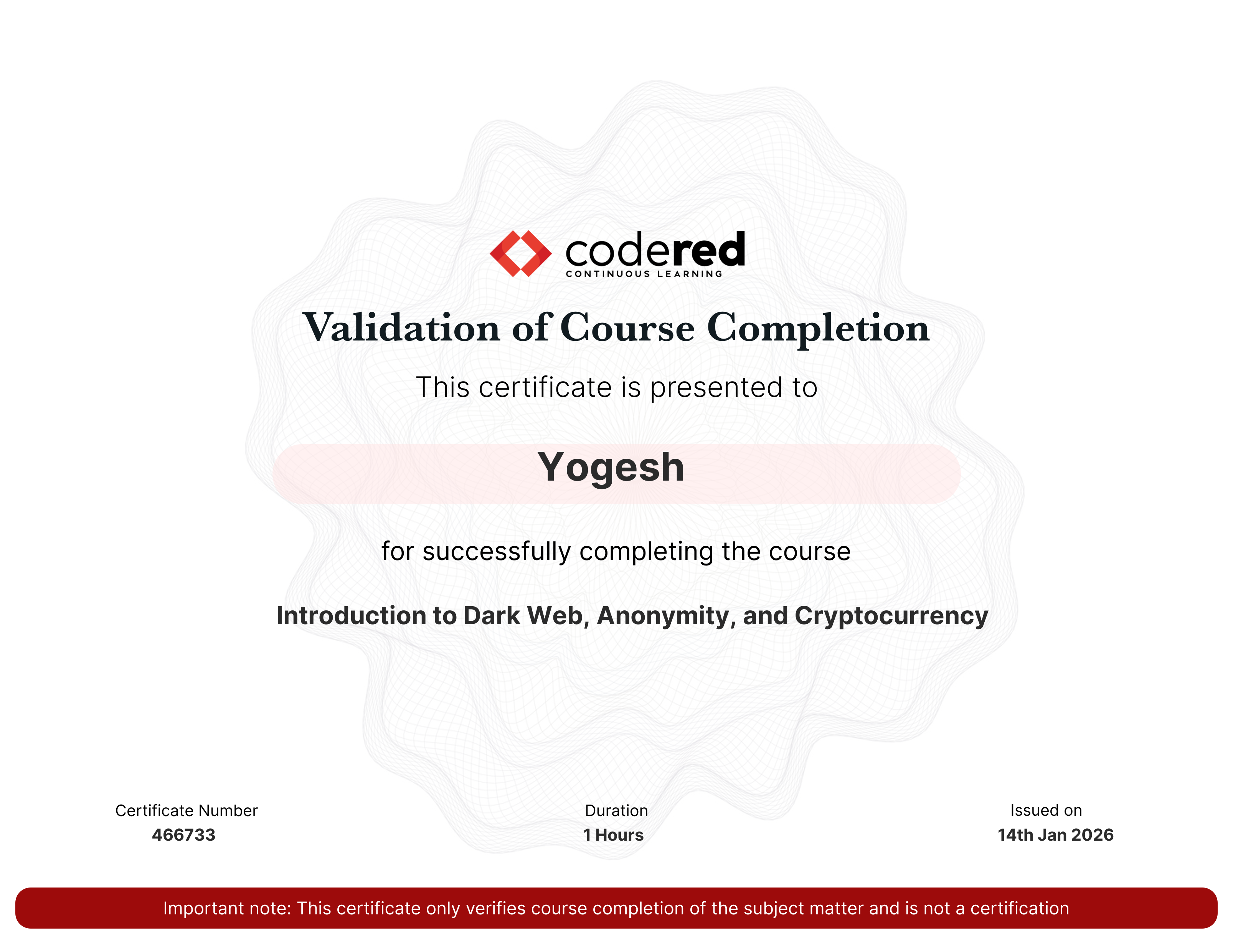 certificate
