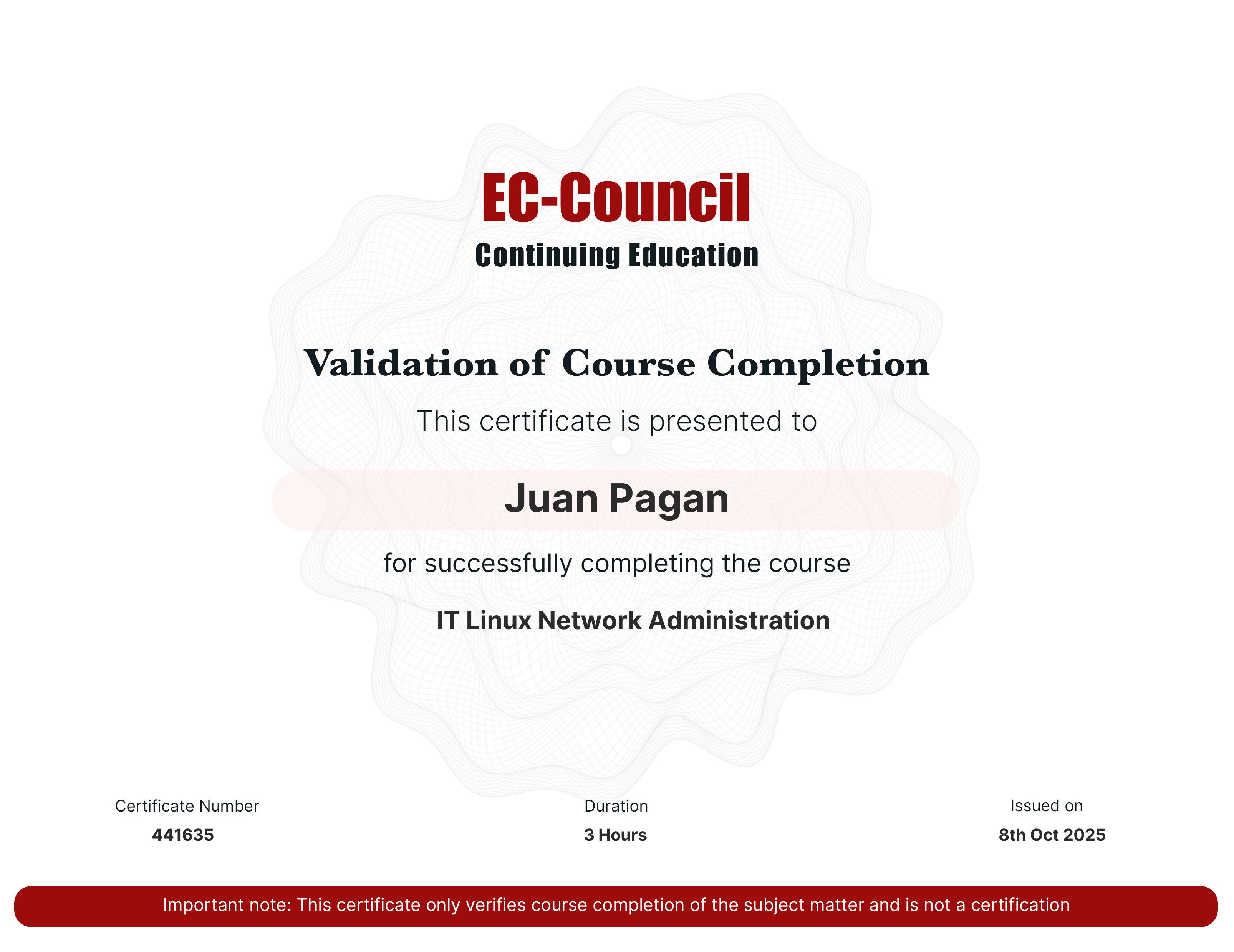 certificate