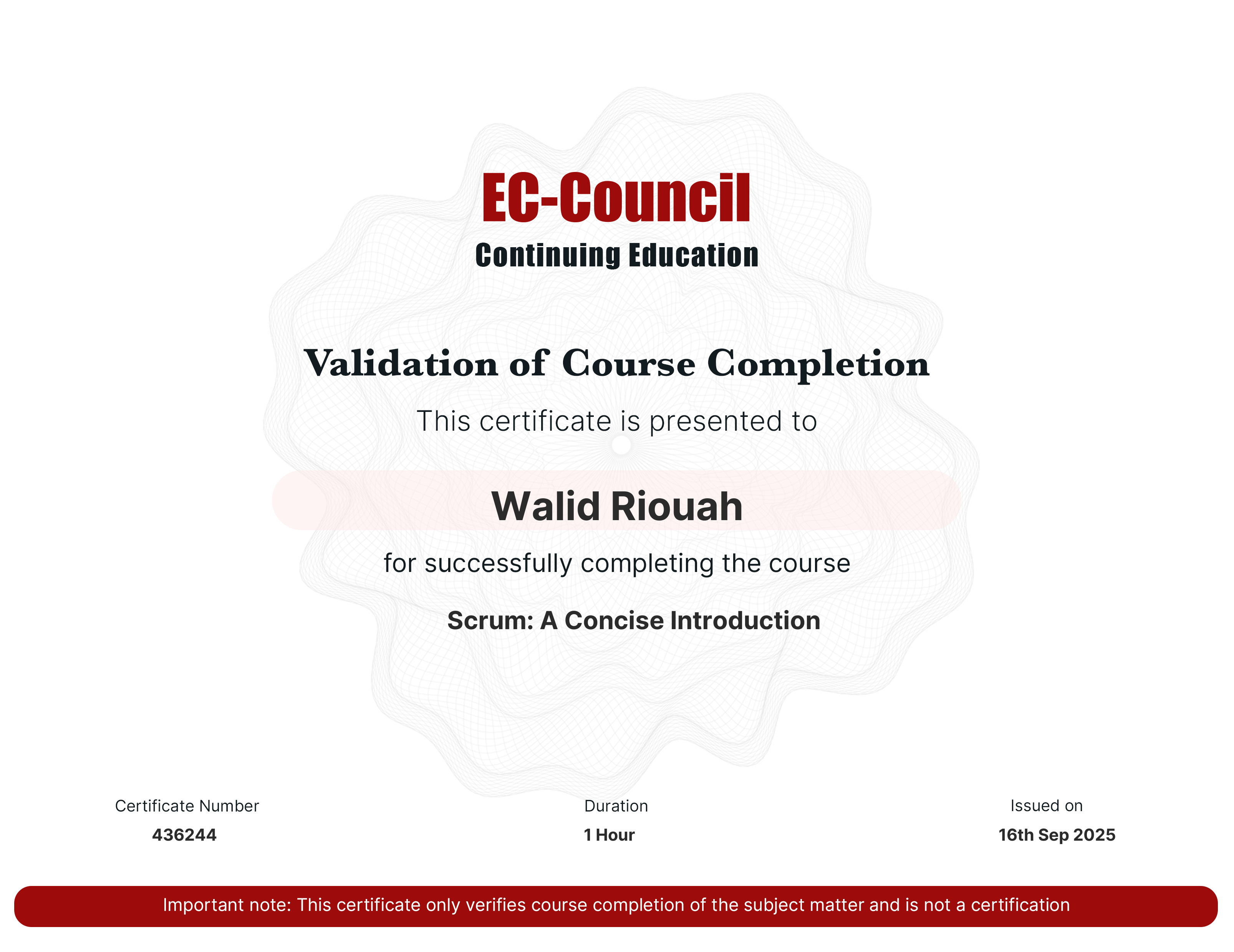 certificate