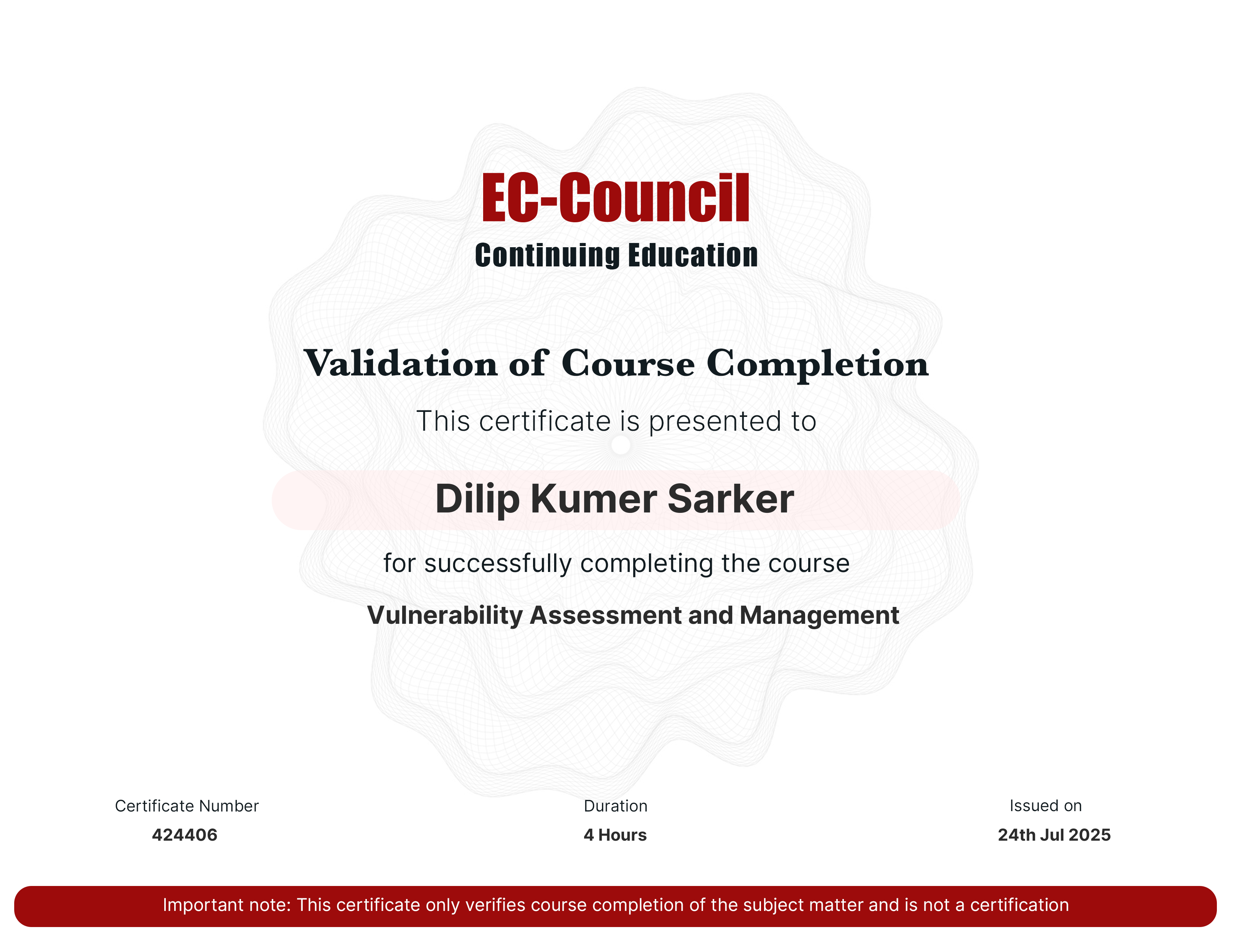 certificate
