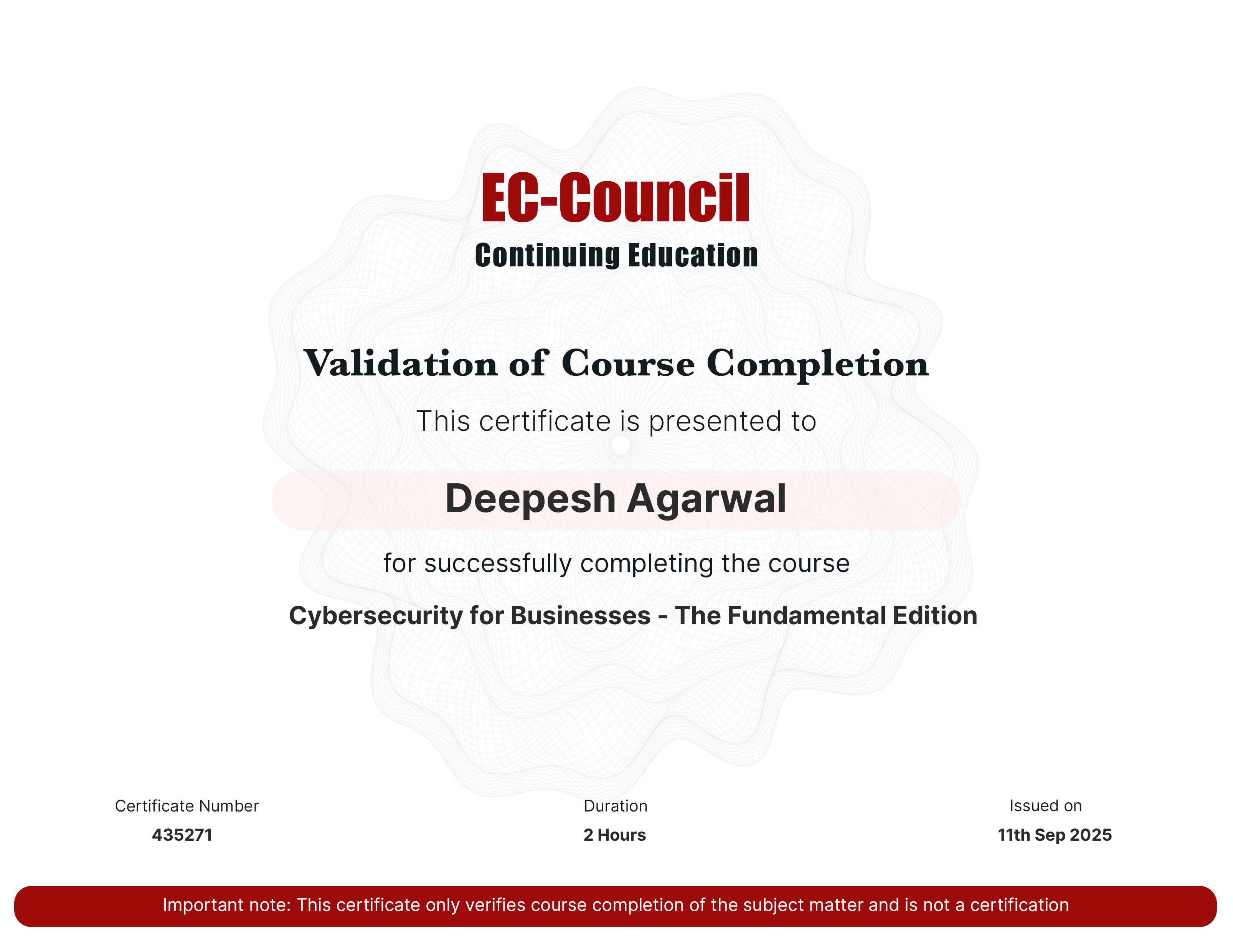 certificate