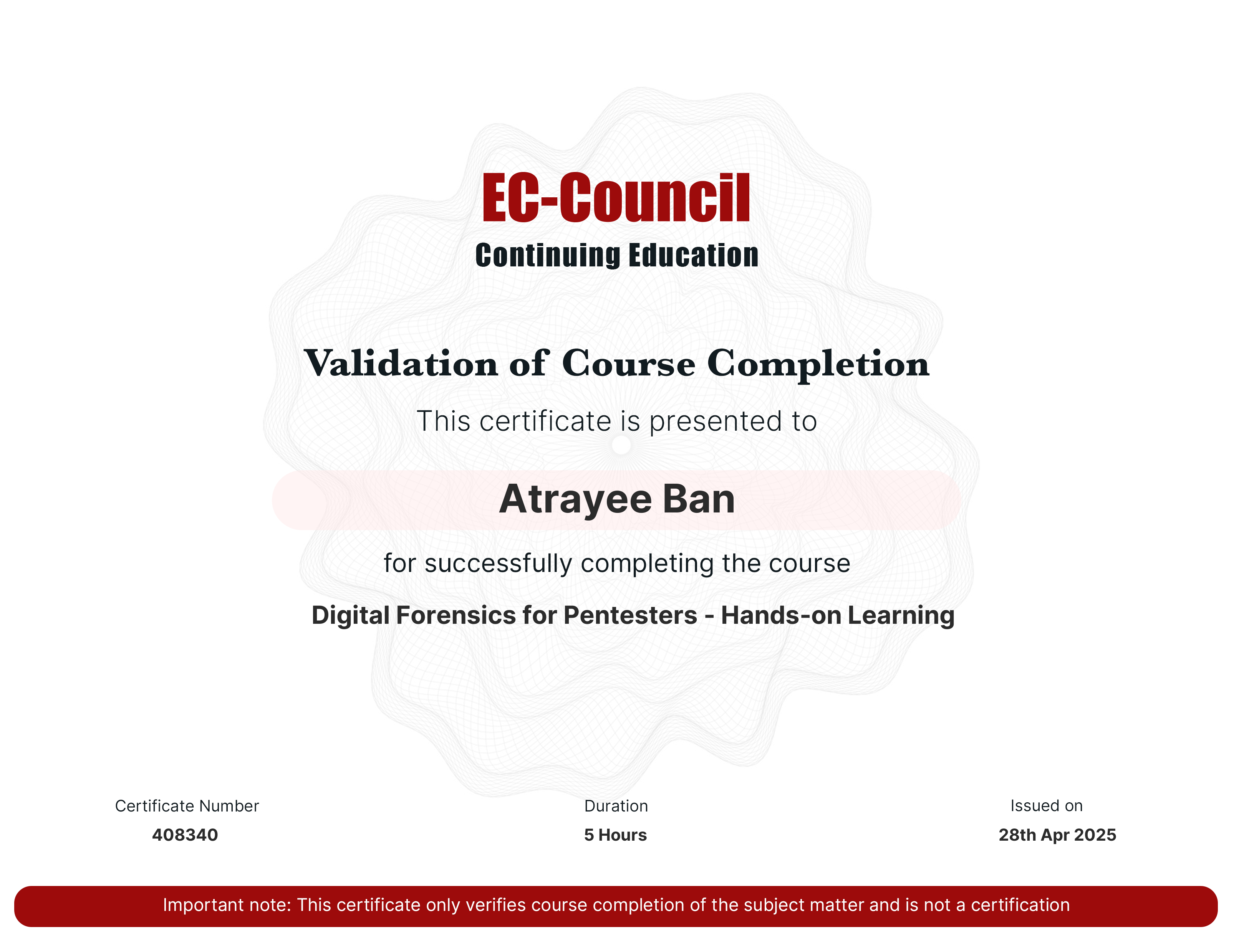 certificate