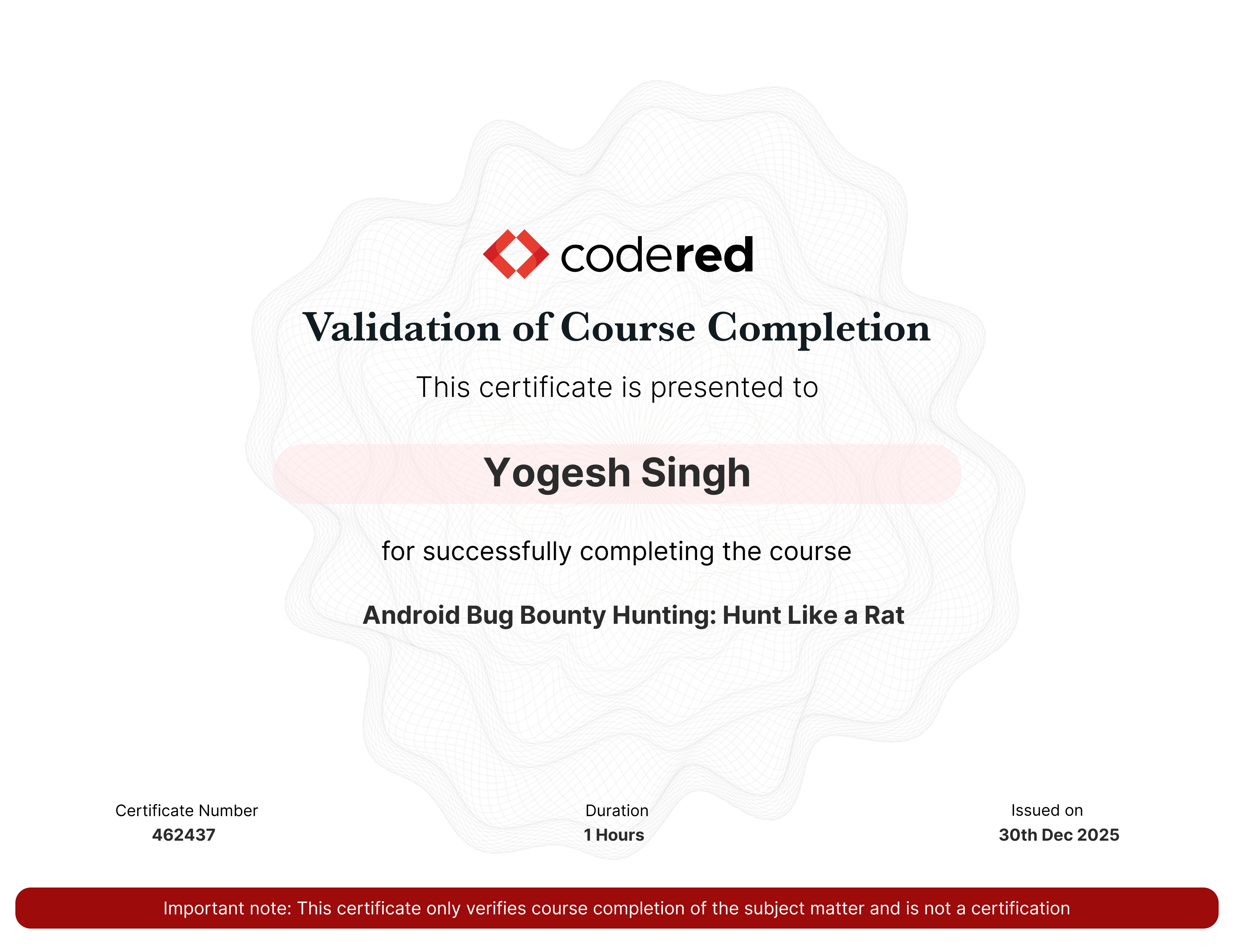 certificate