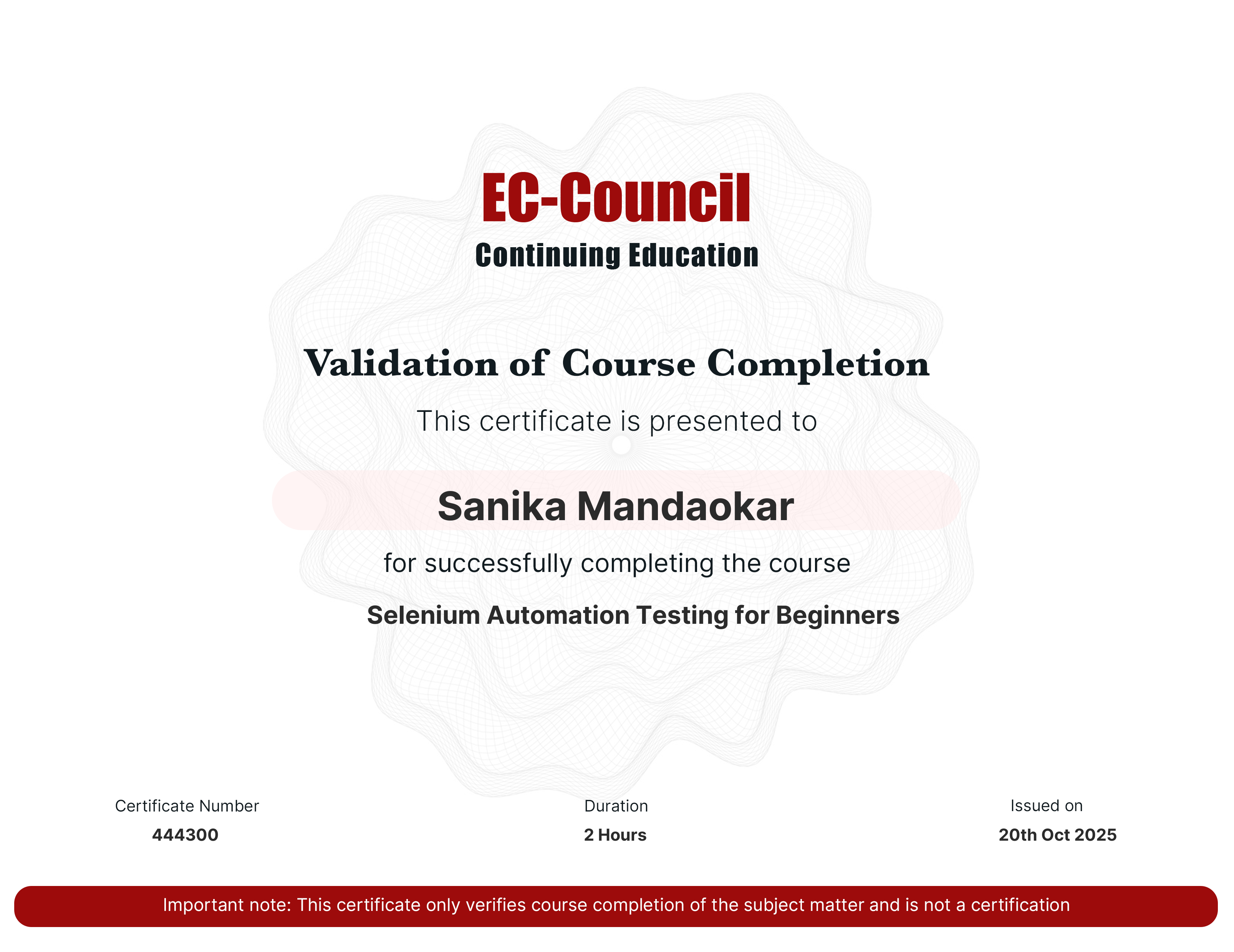 certificate