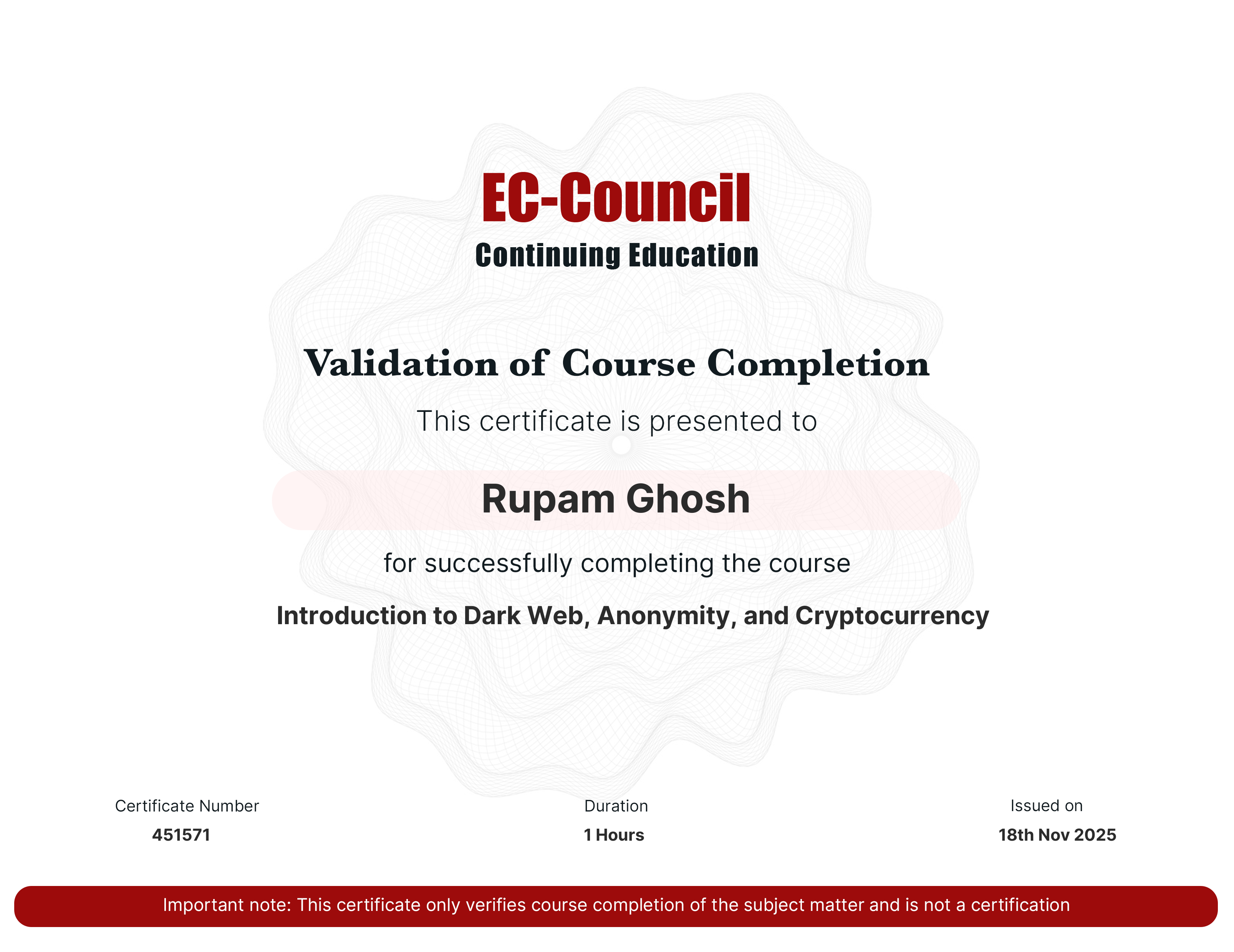 certificate