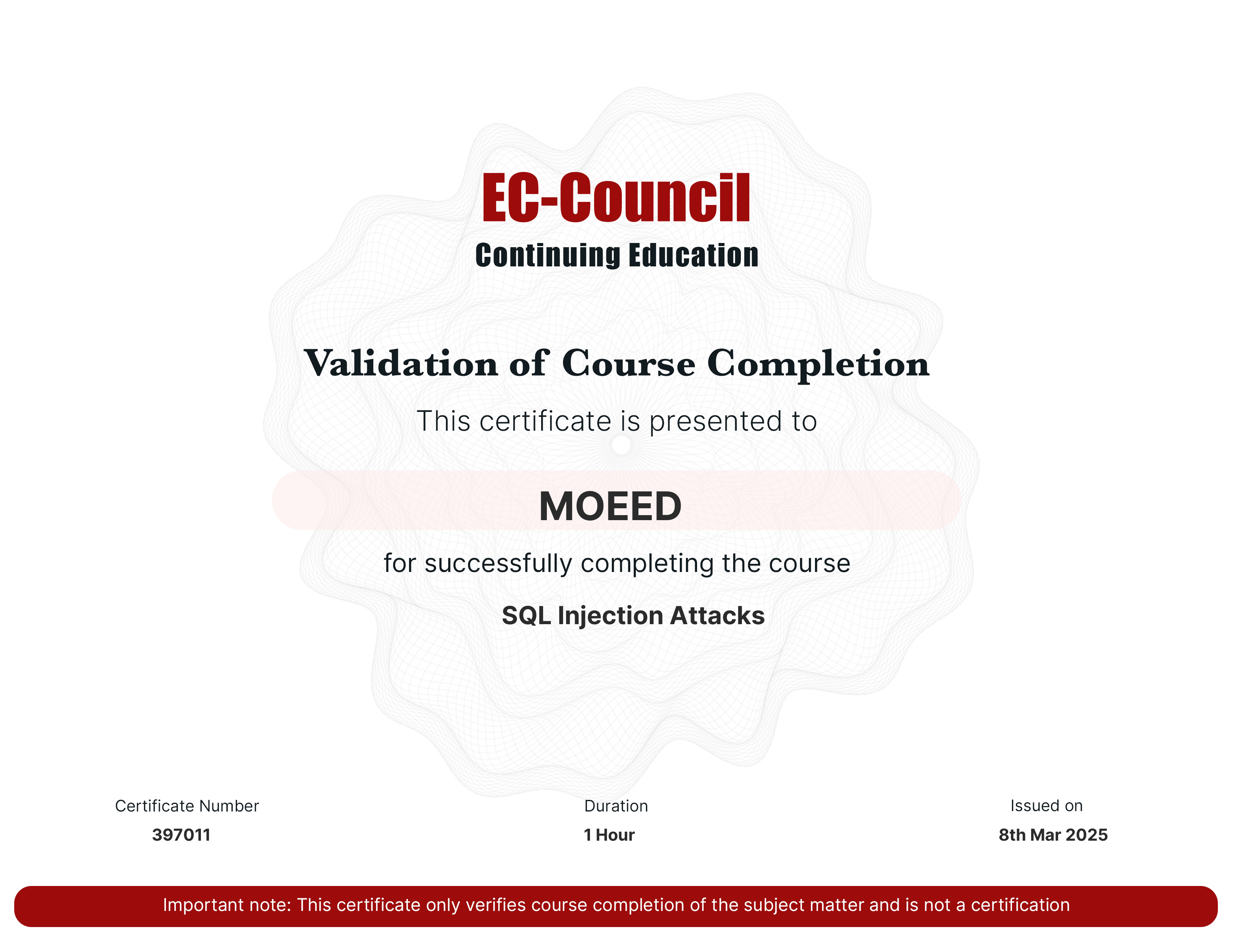 certificate