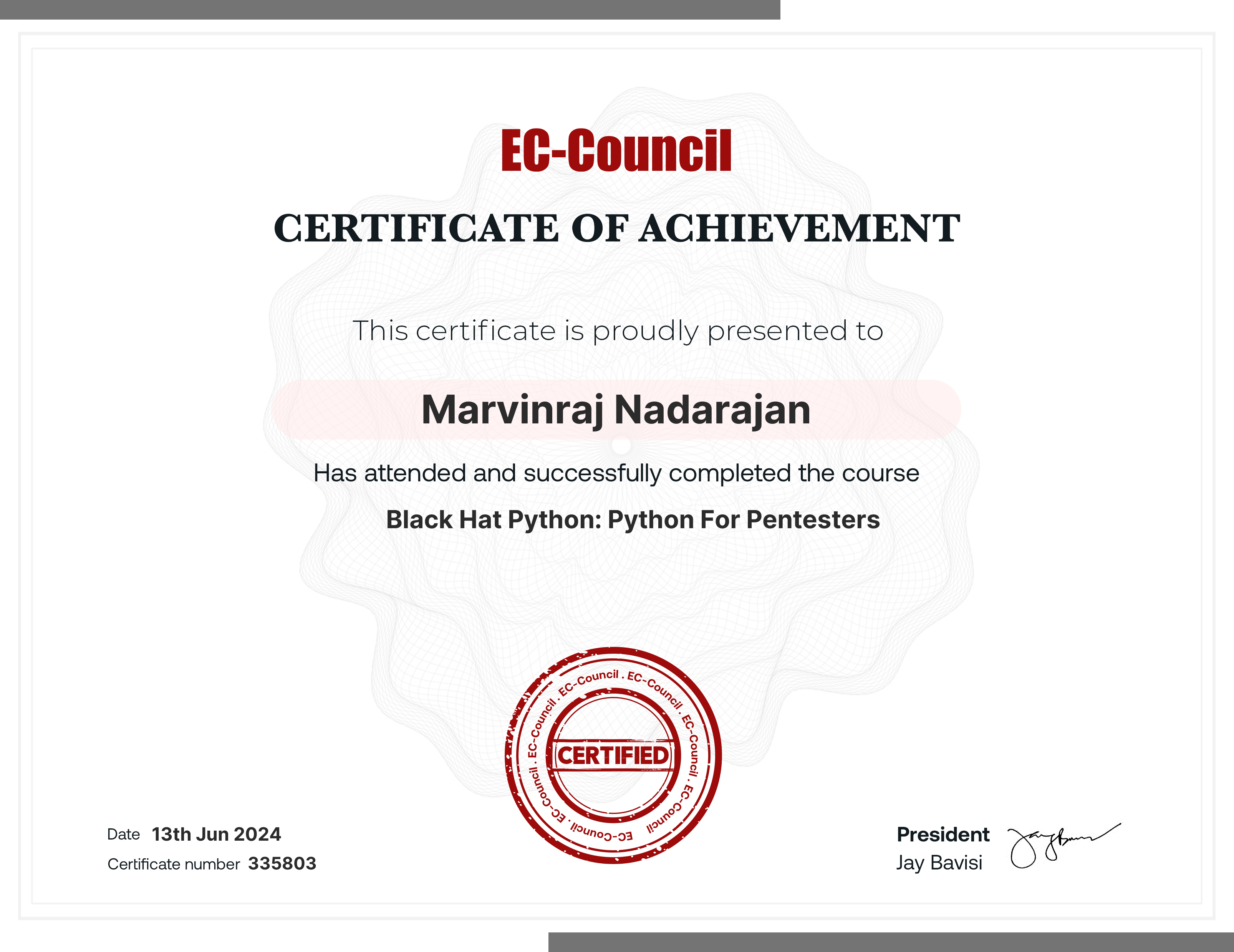 certificate