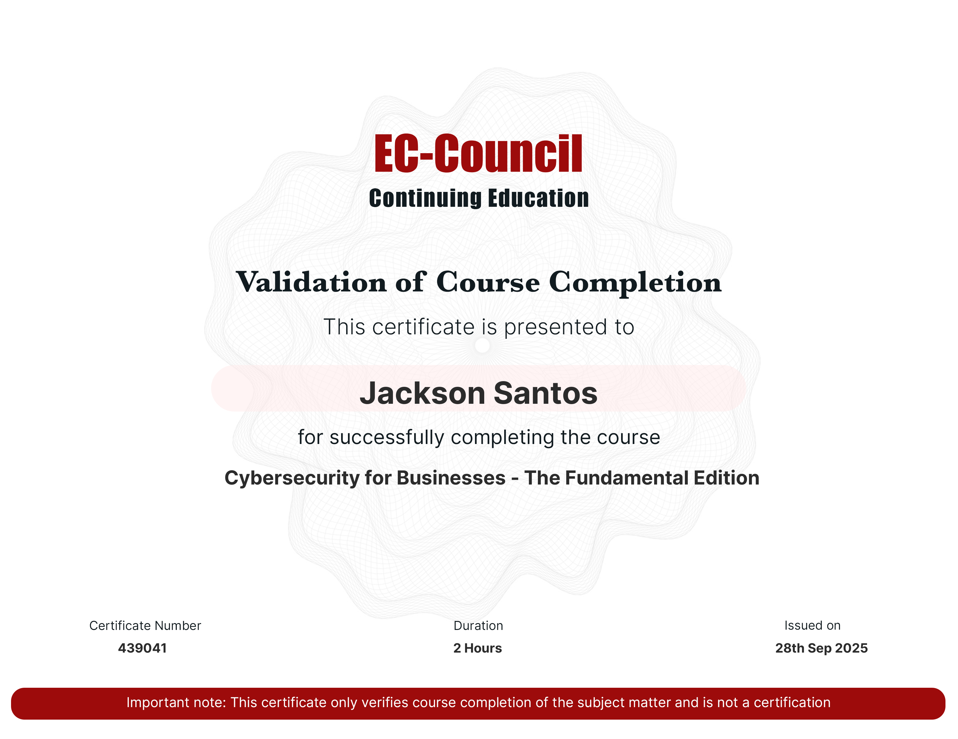 certificate