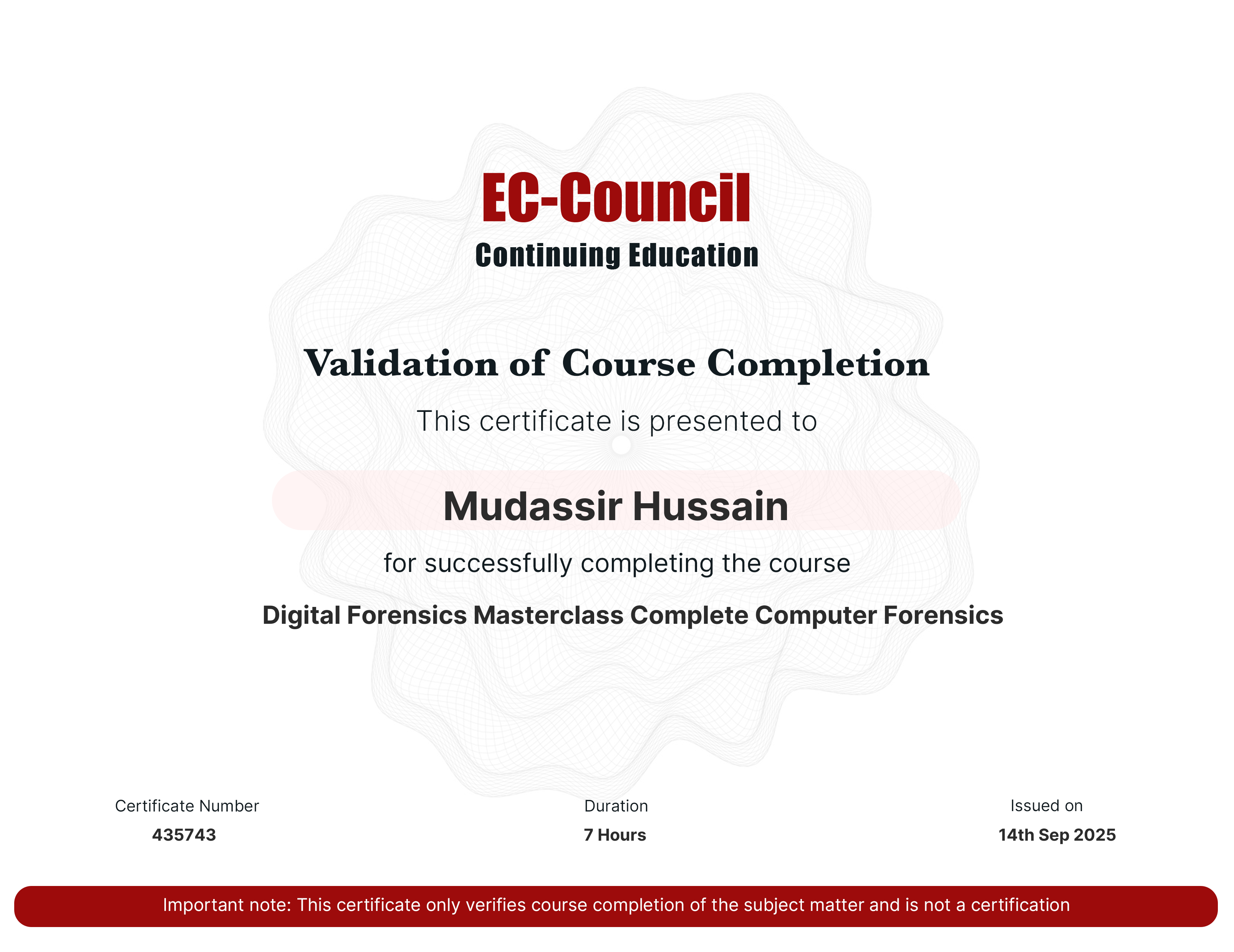 certificate
