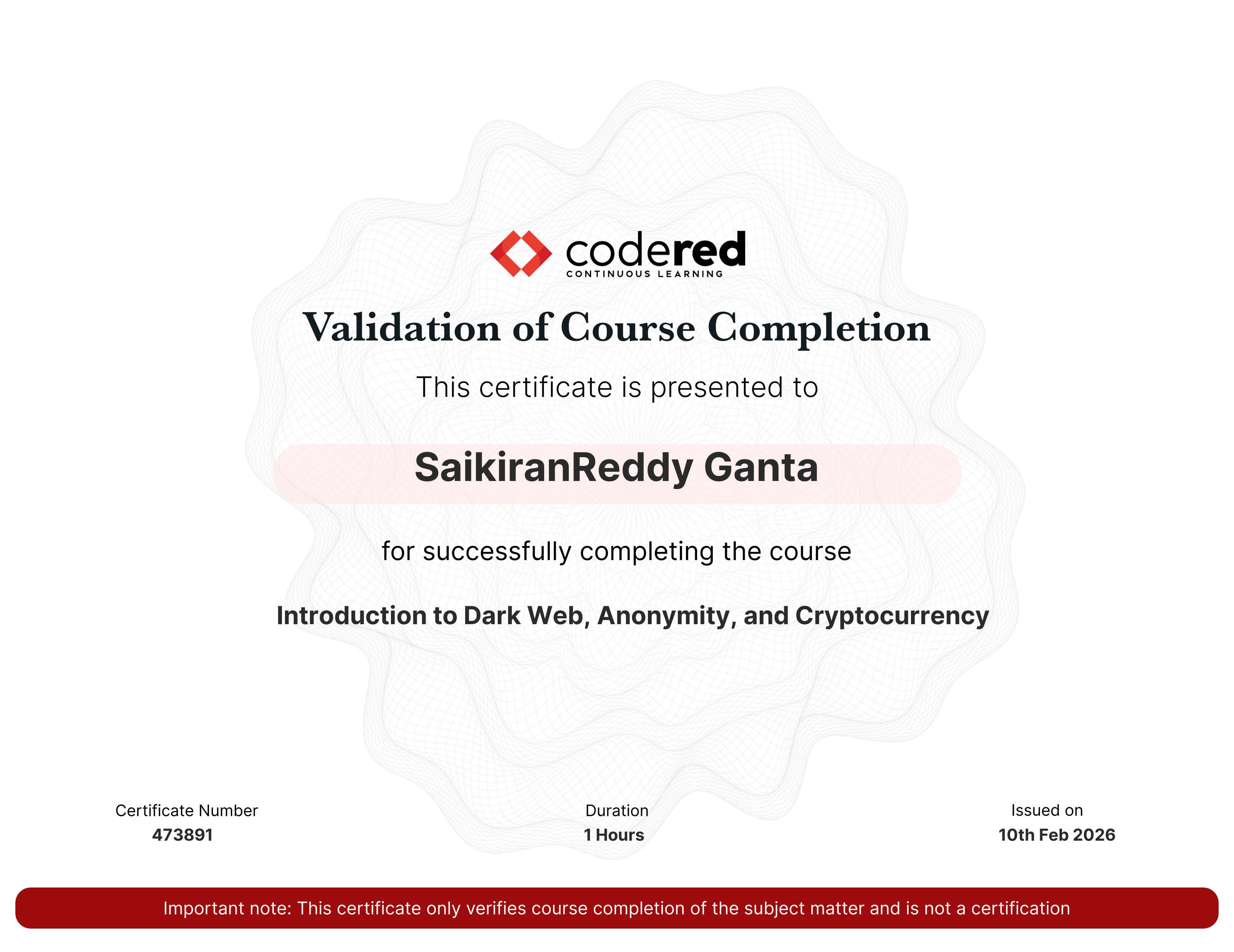 certificate