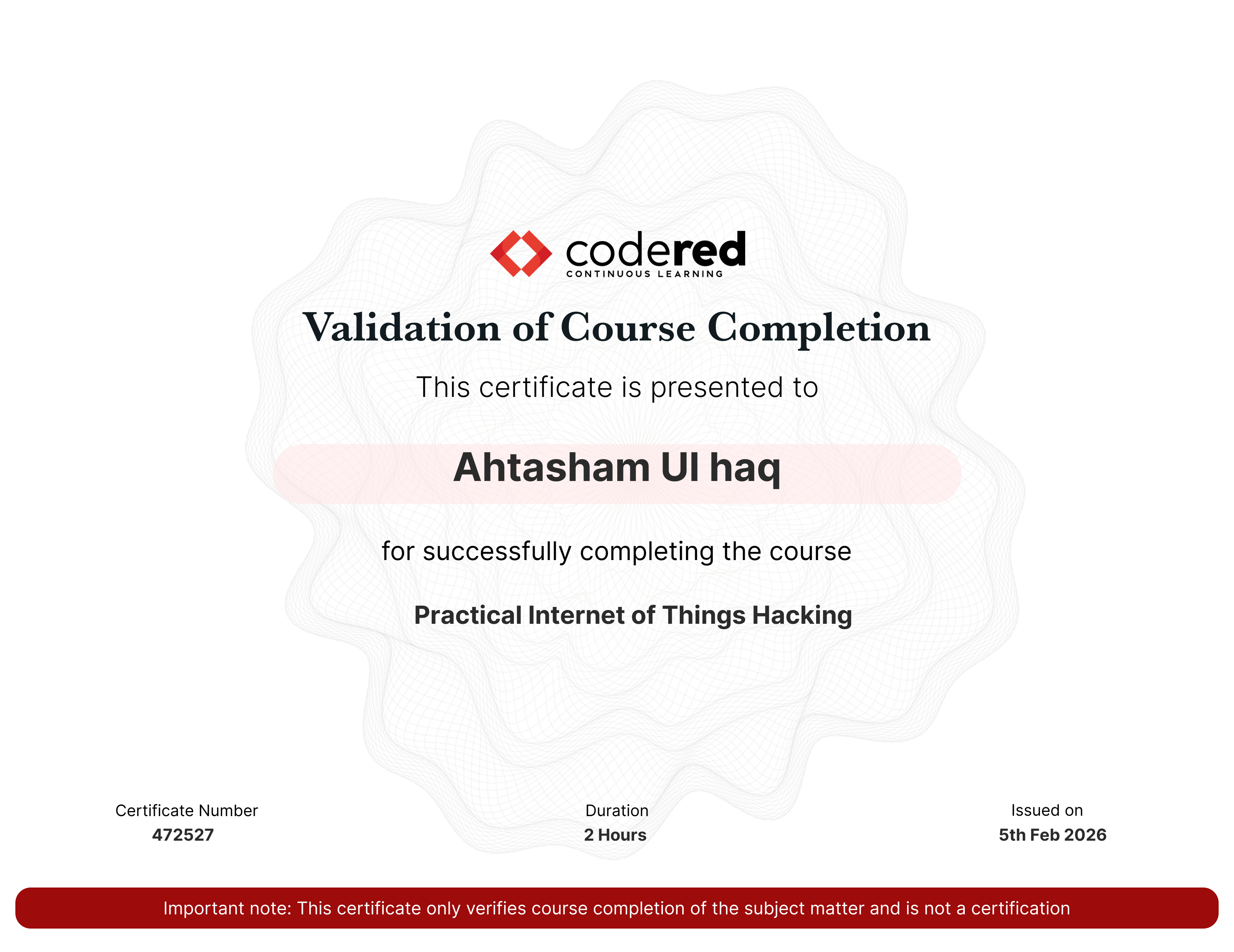certificate