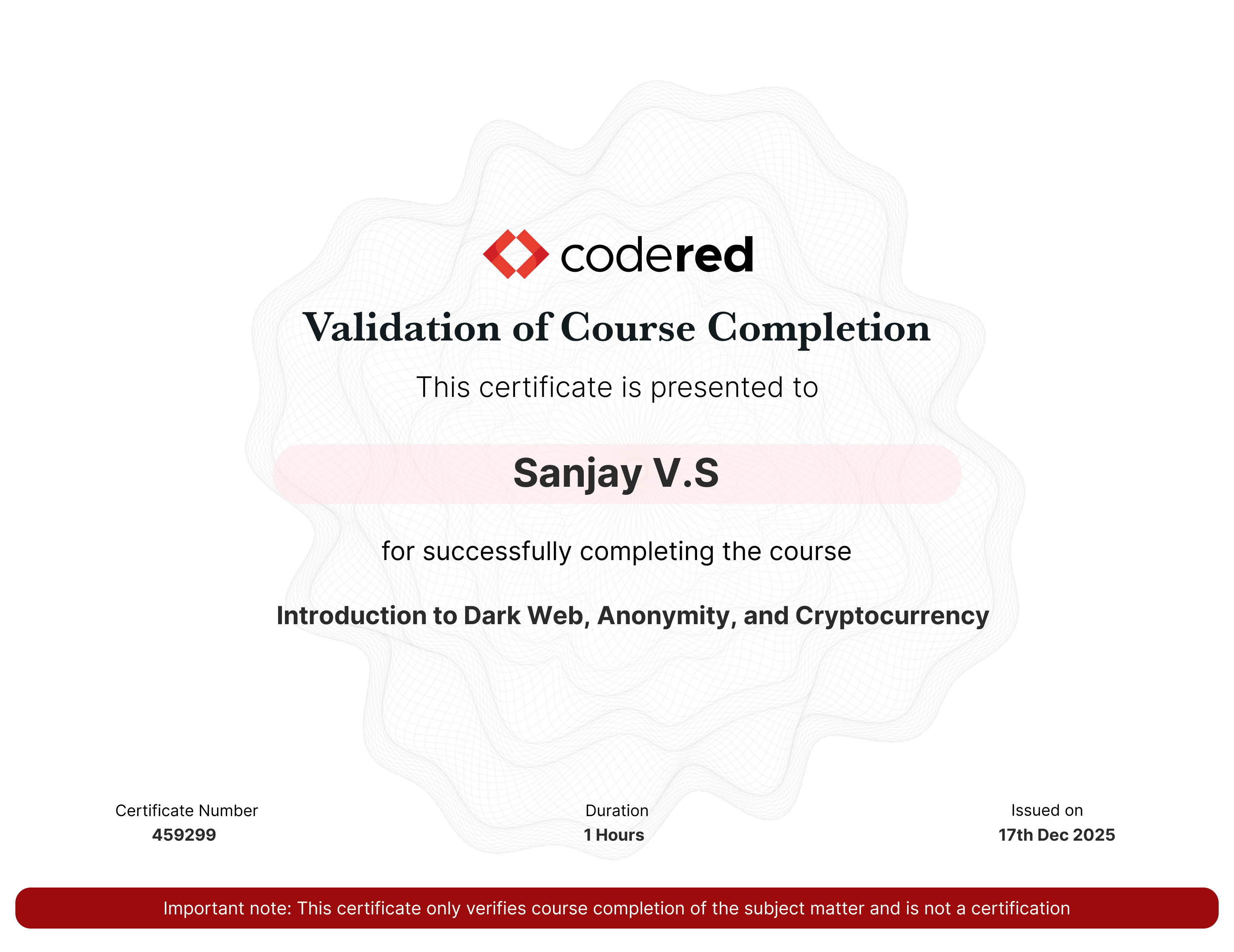 certificate