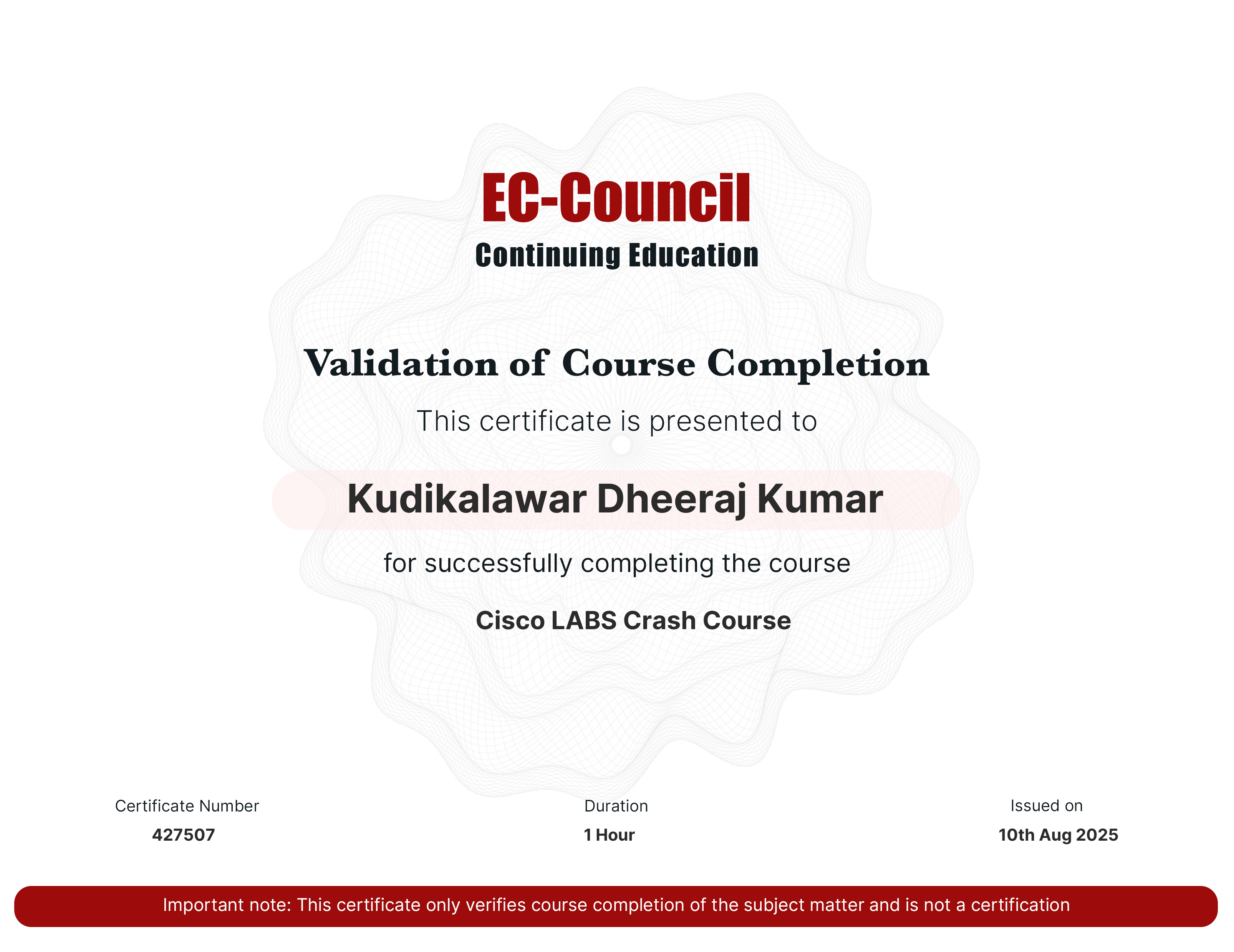 certificate