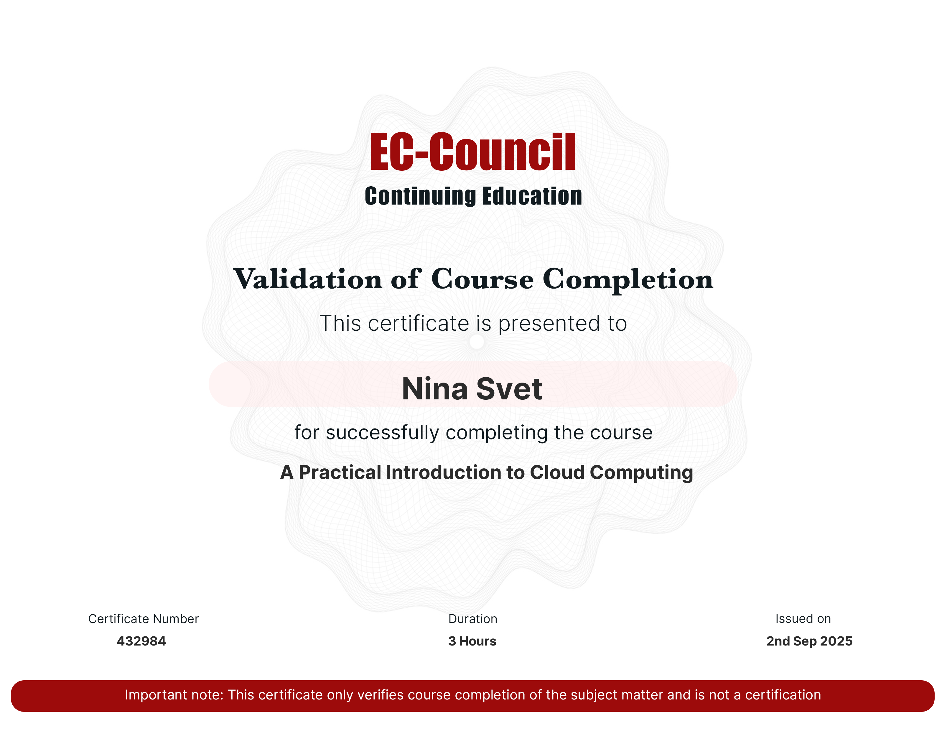 certificate