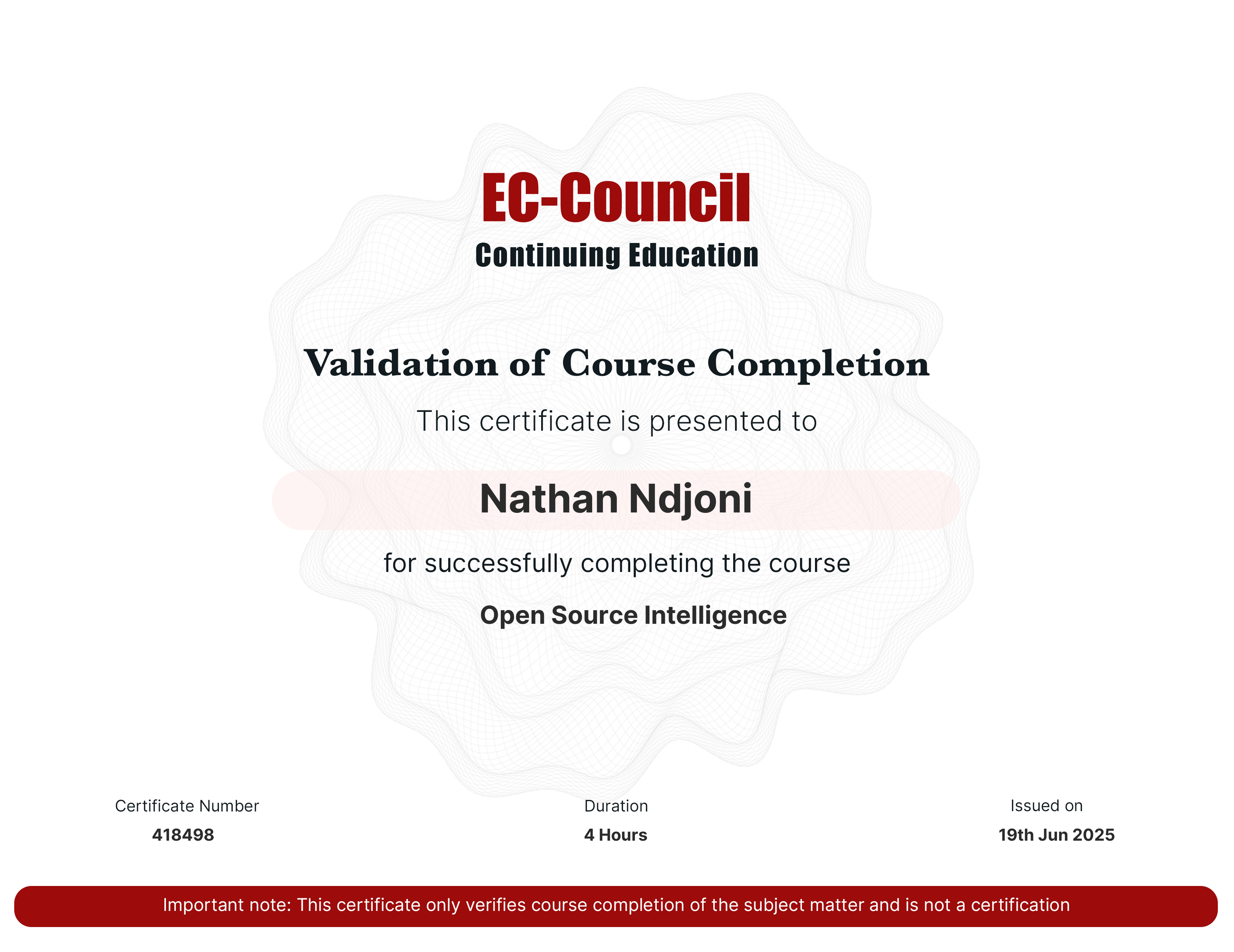 certificate