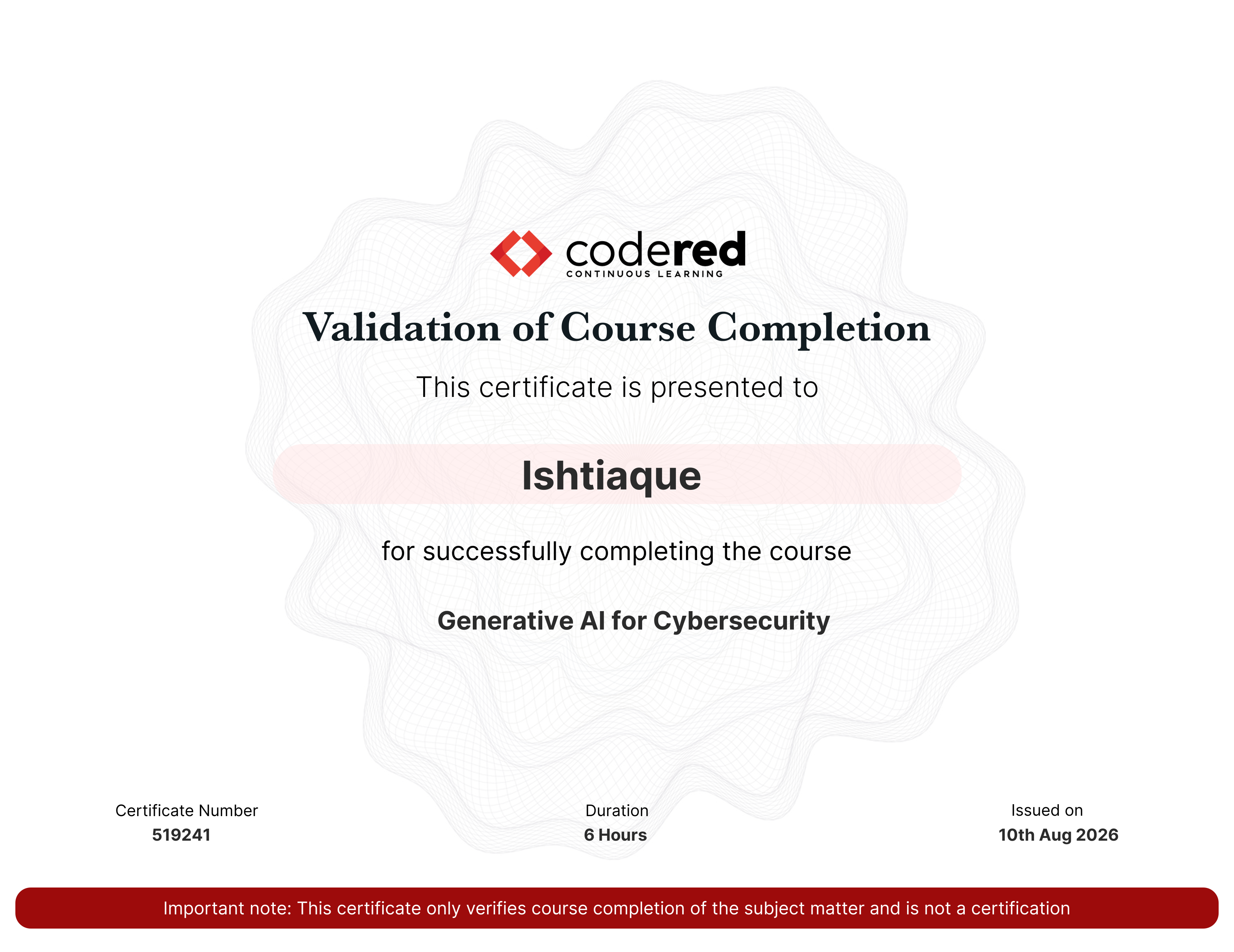 certificate