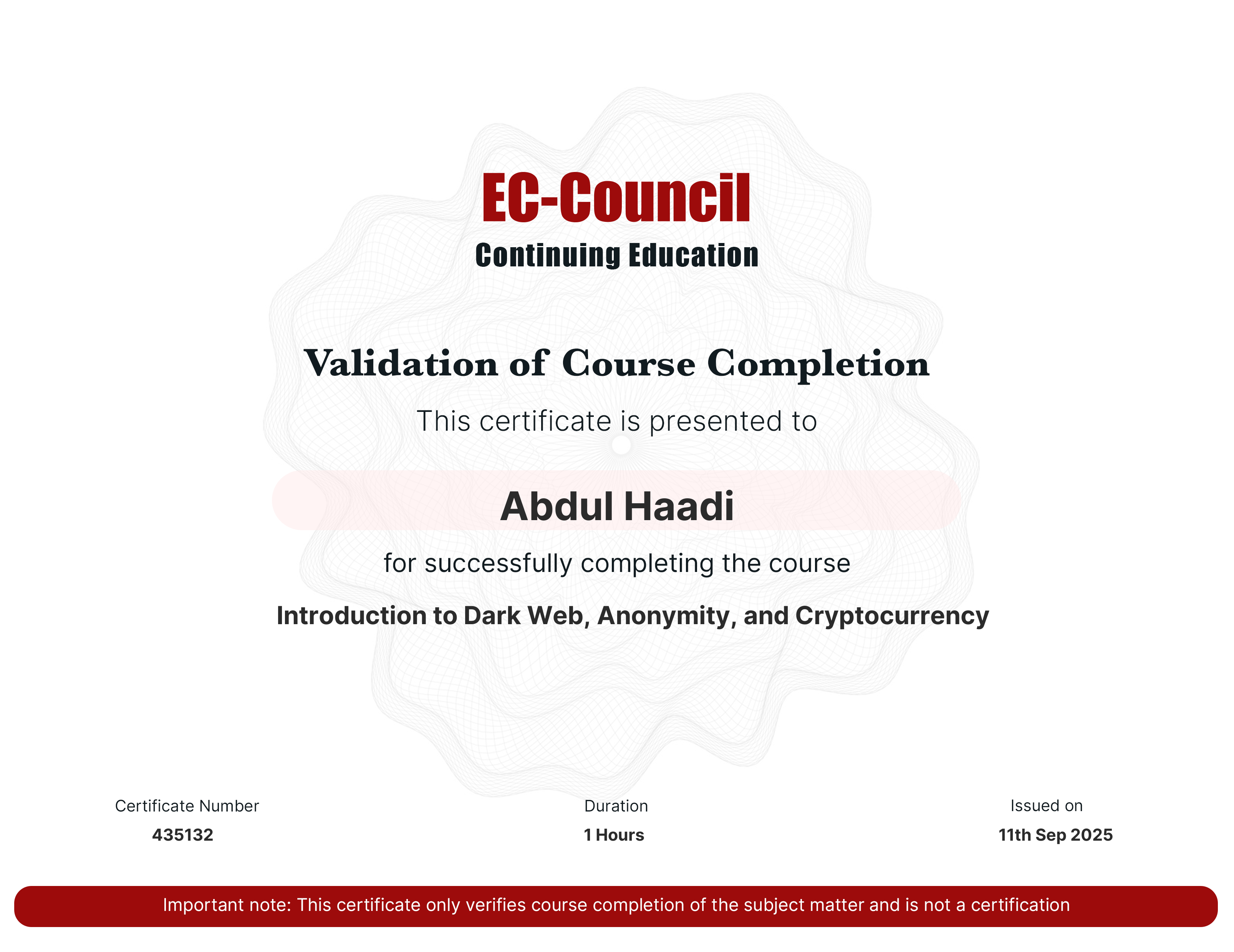 certificate