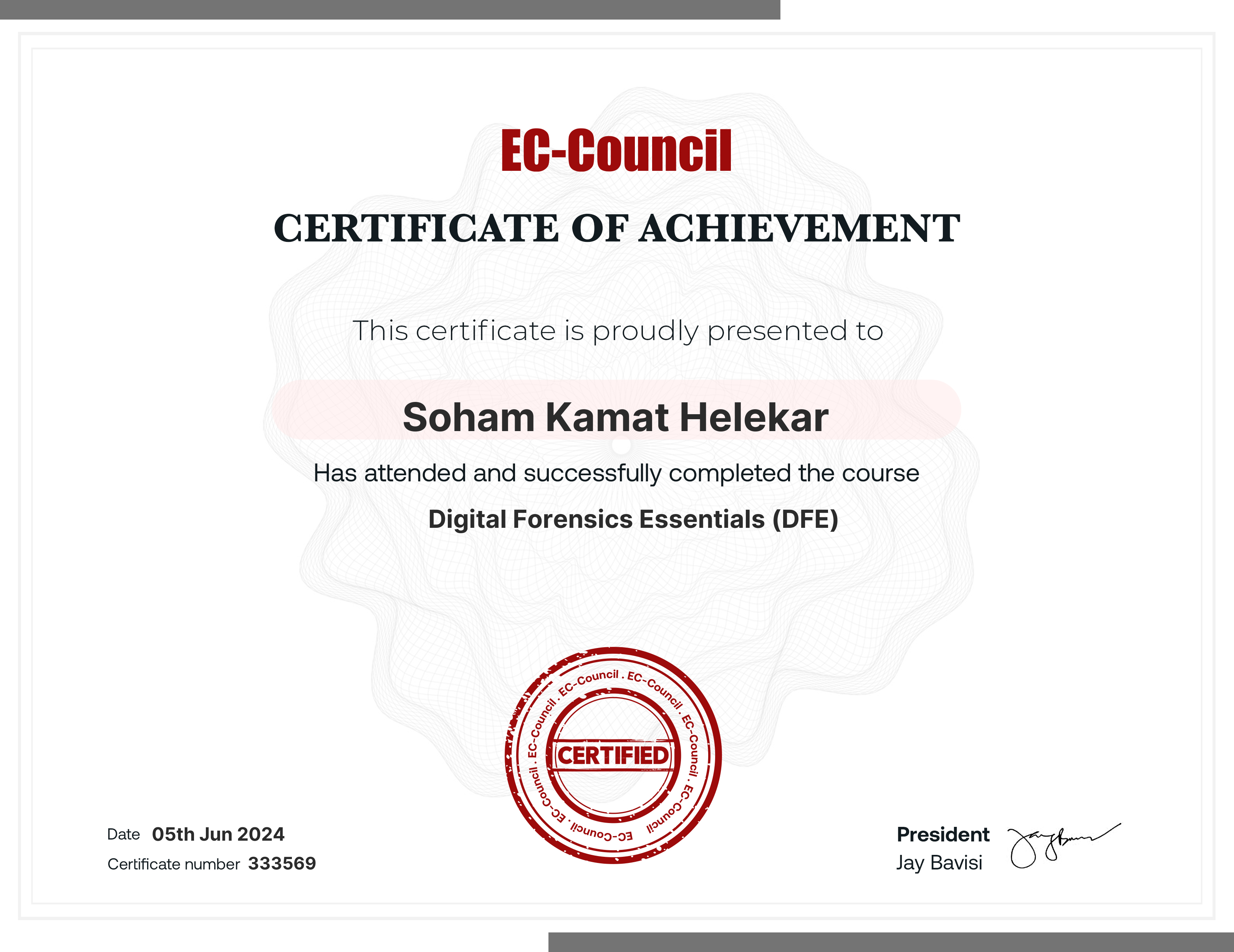 certificate
