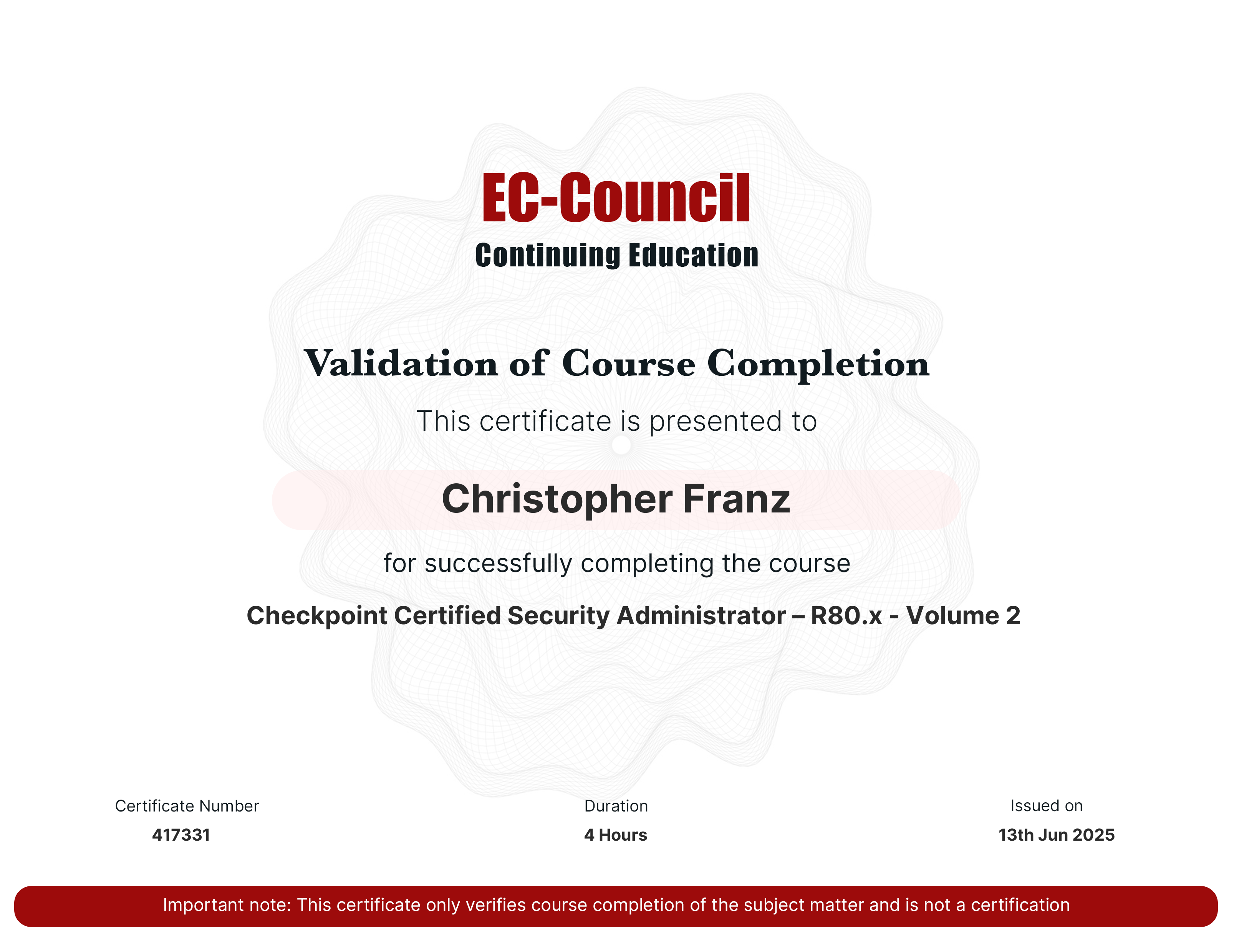 certificate