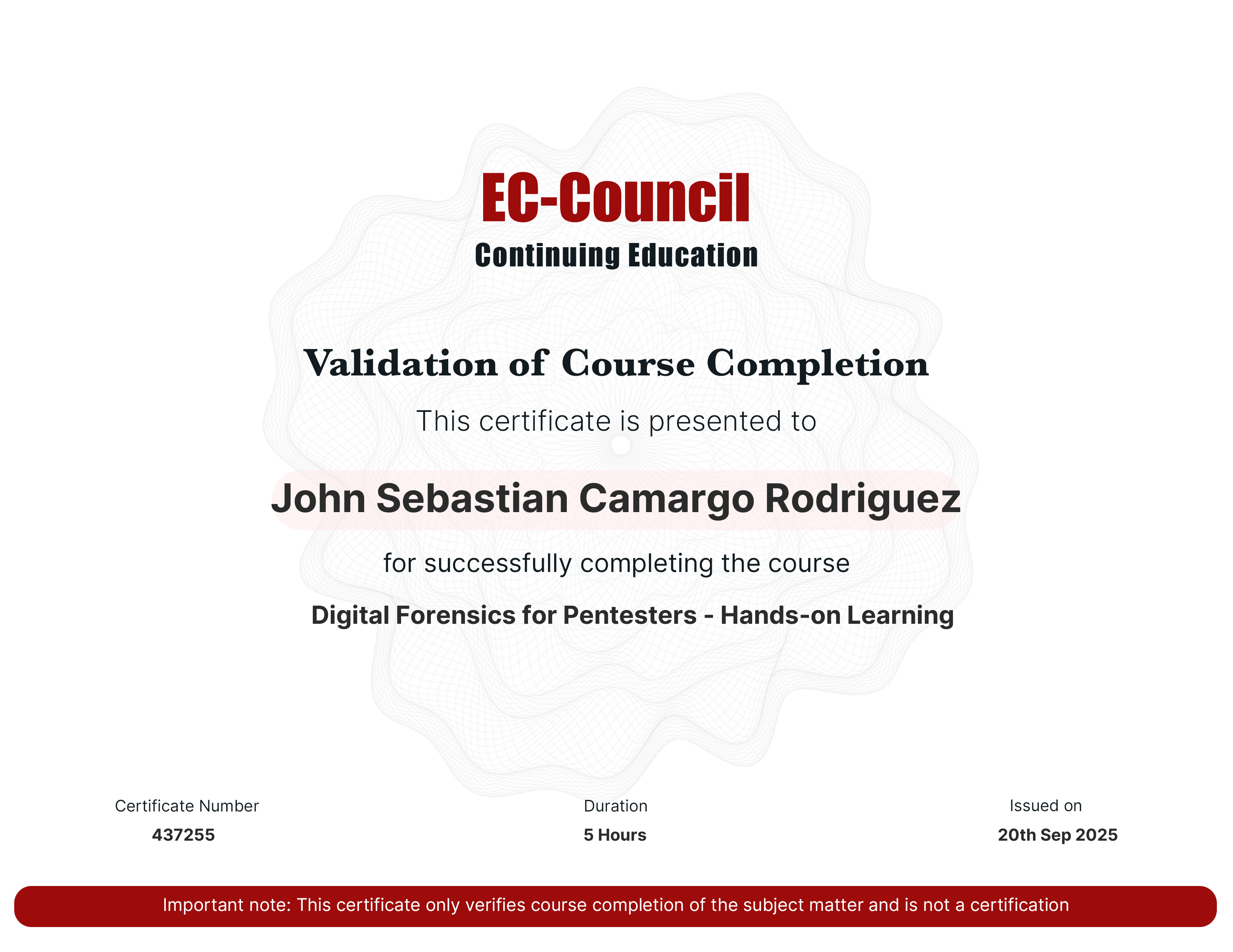 certificate