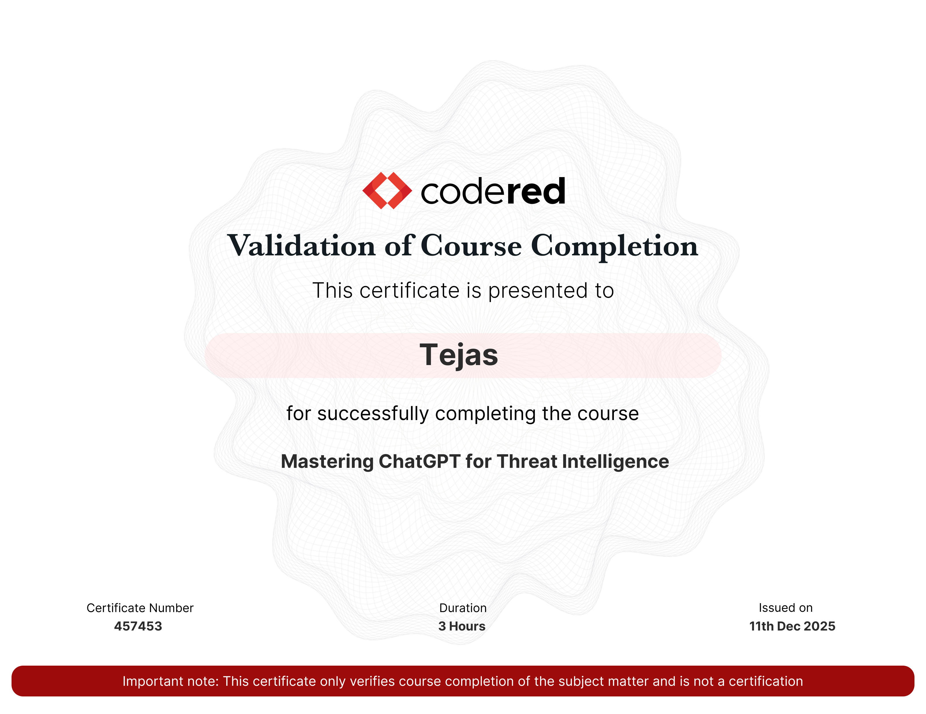 certificate