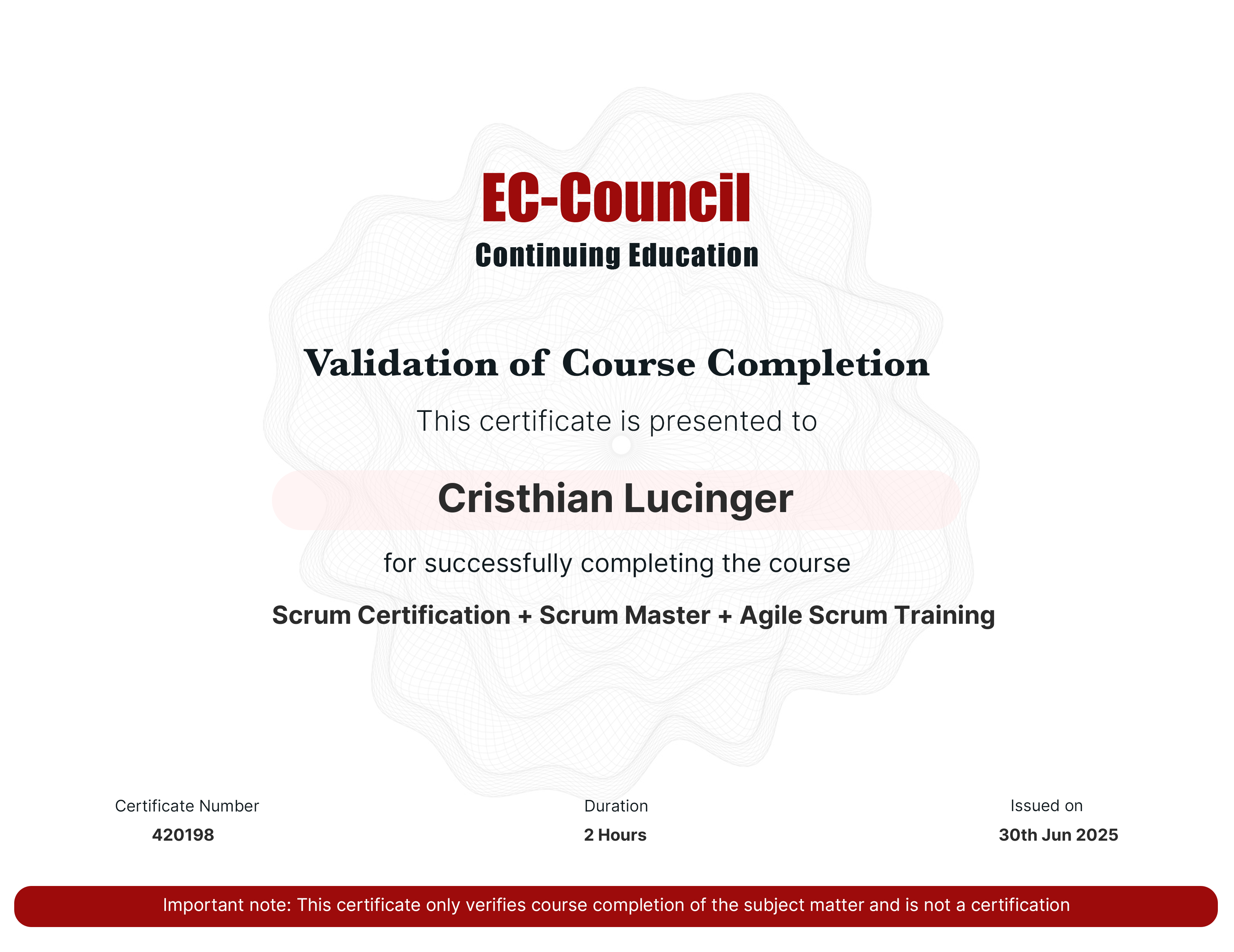 certificate