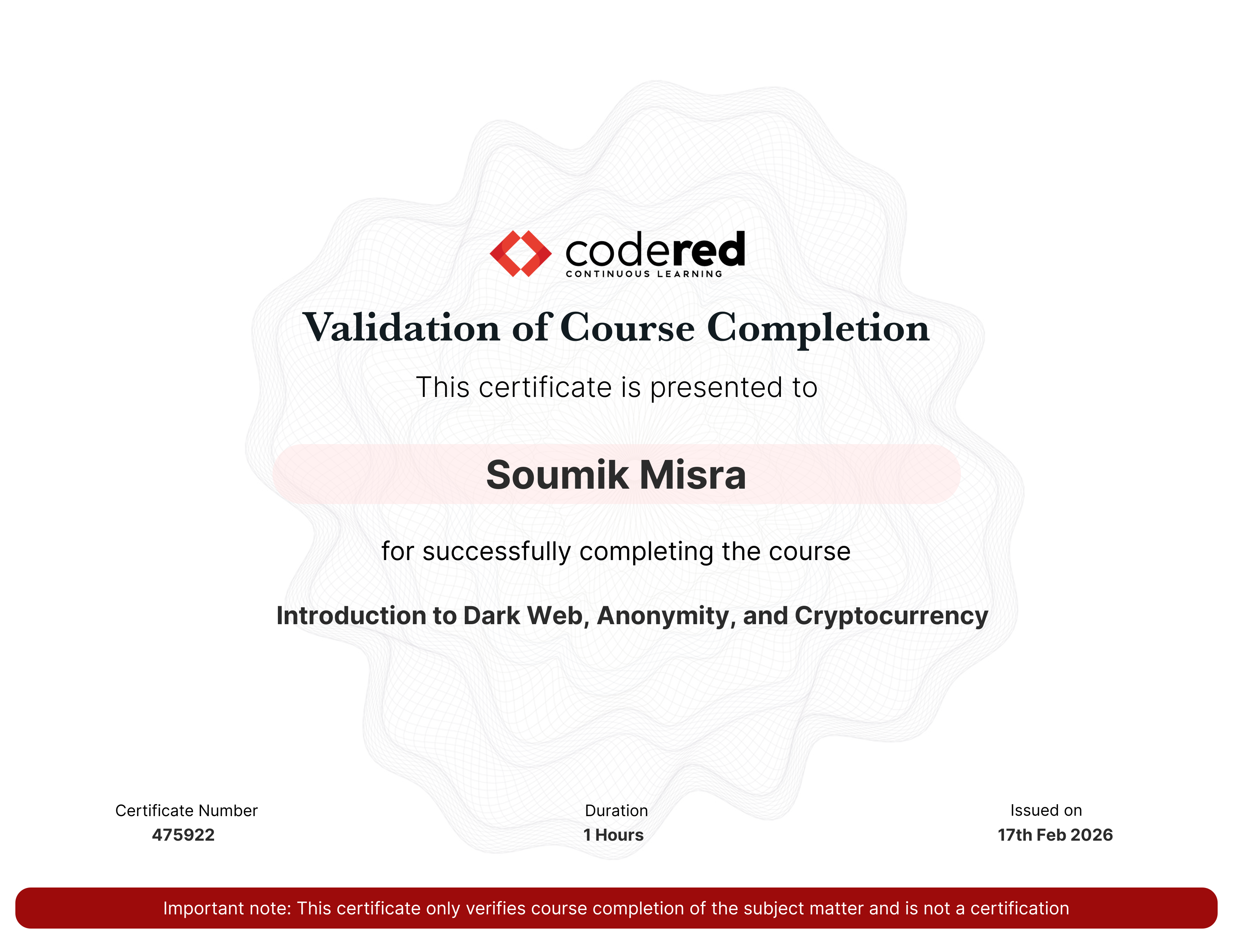 certificate