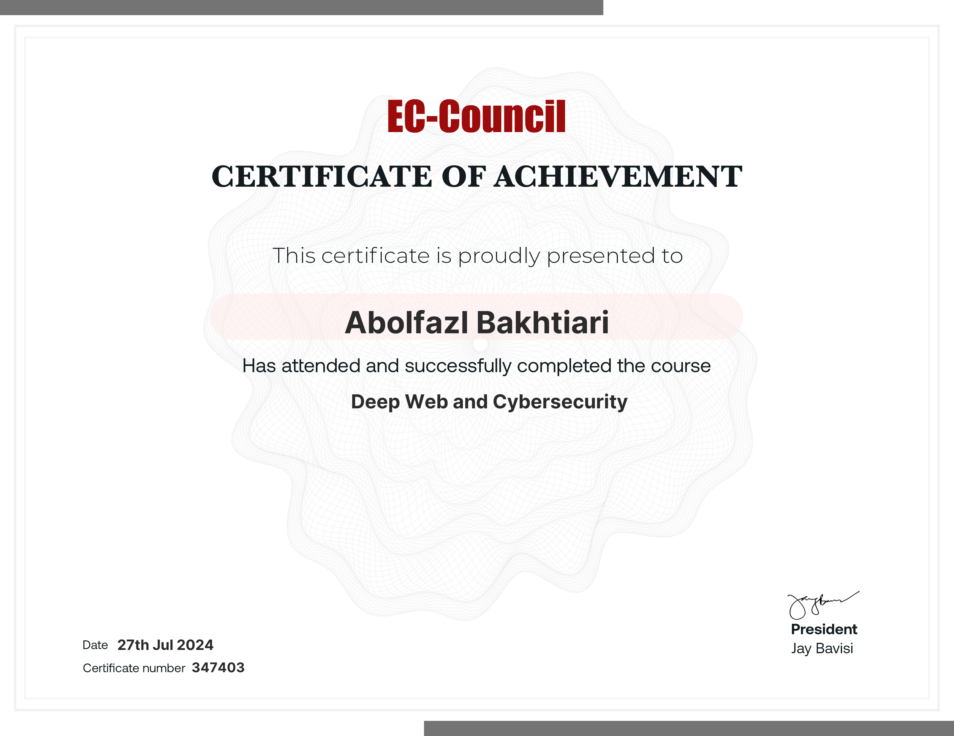 certificate