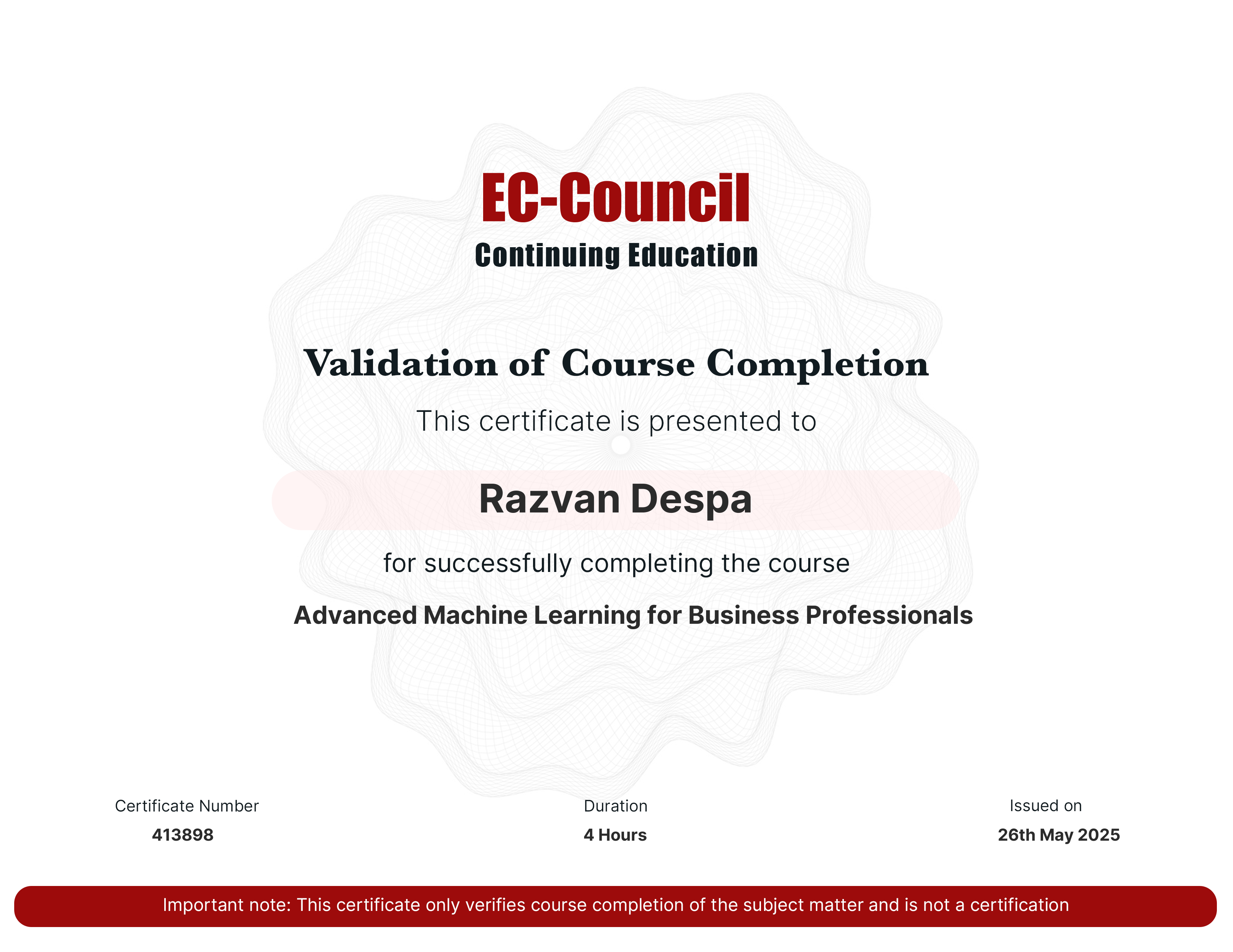 certificate