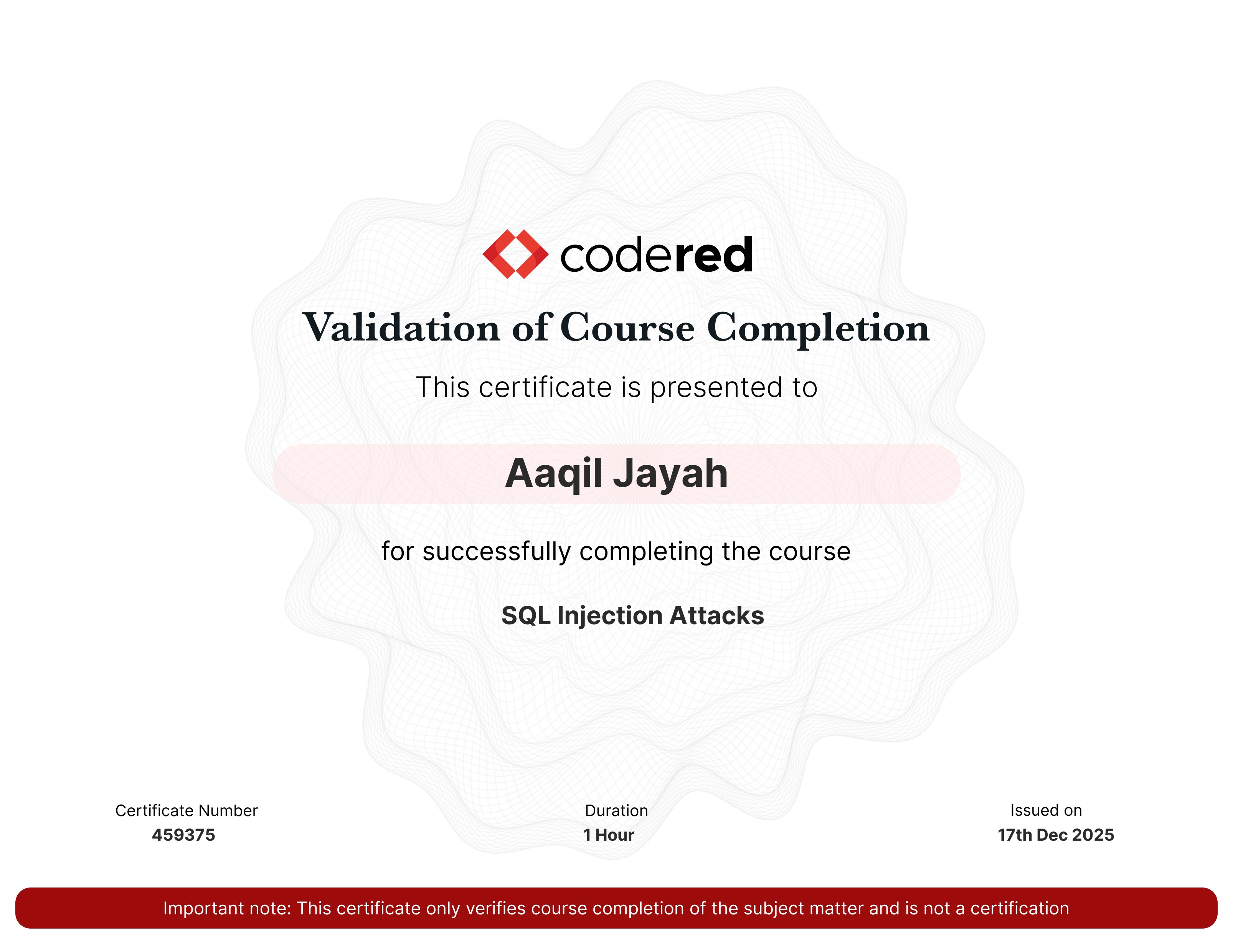 certificate