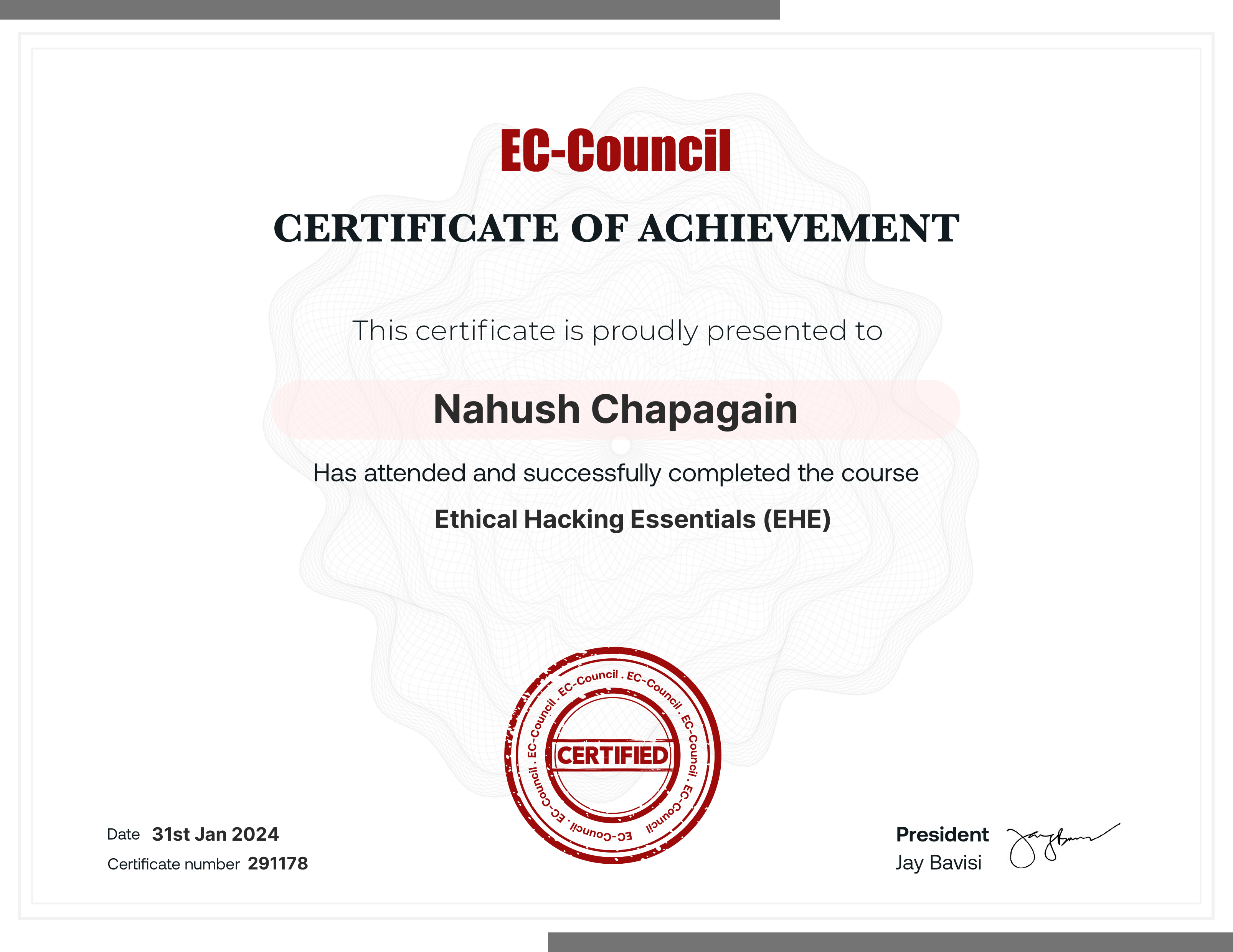 certificate