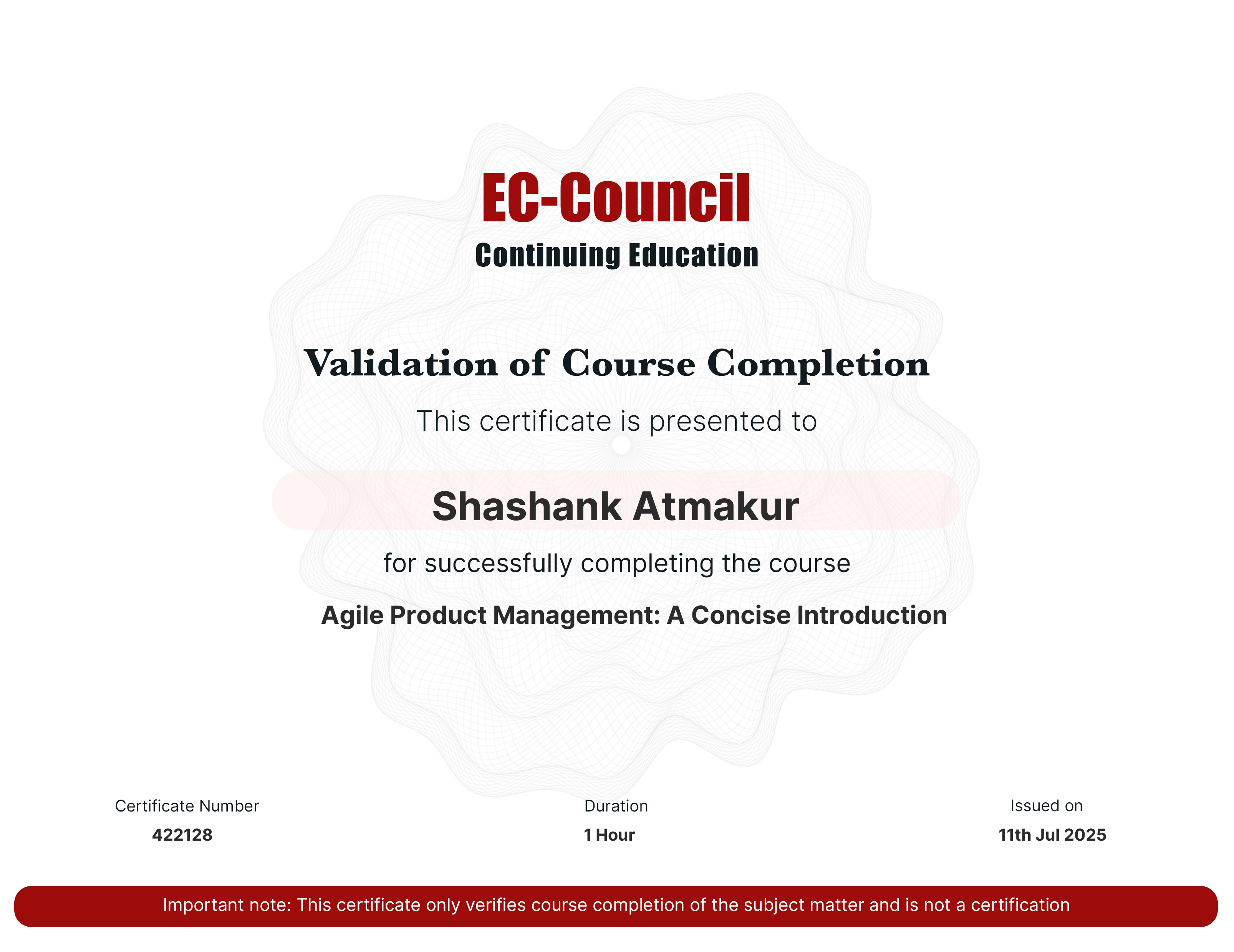 certificate