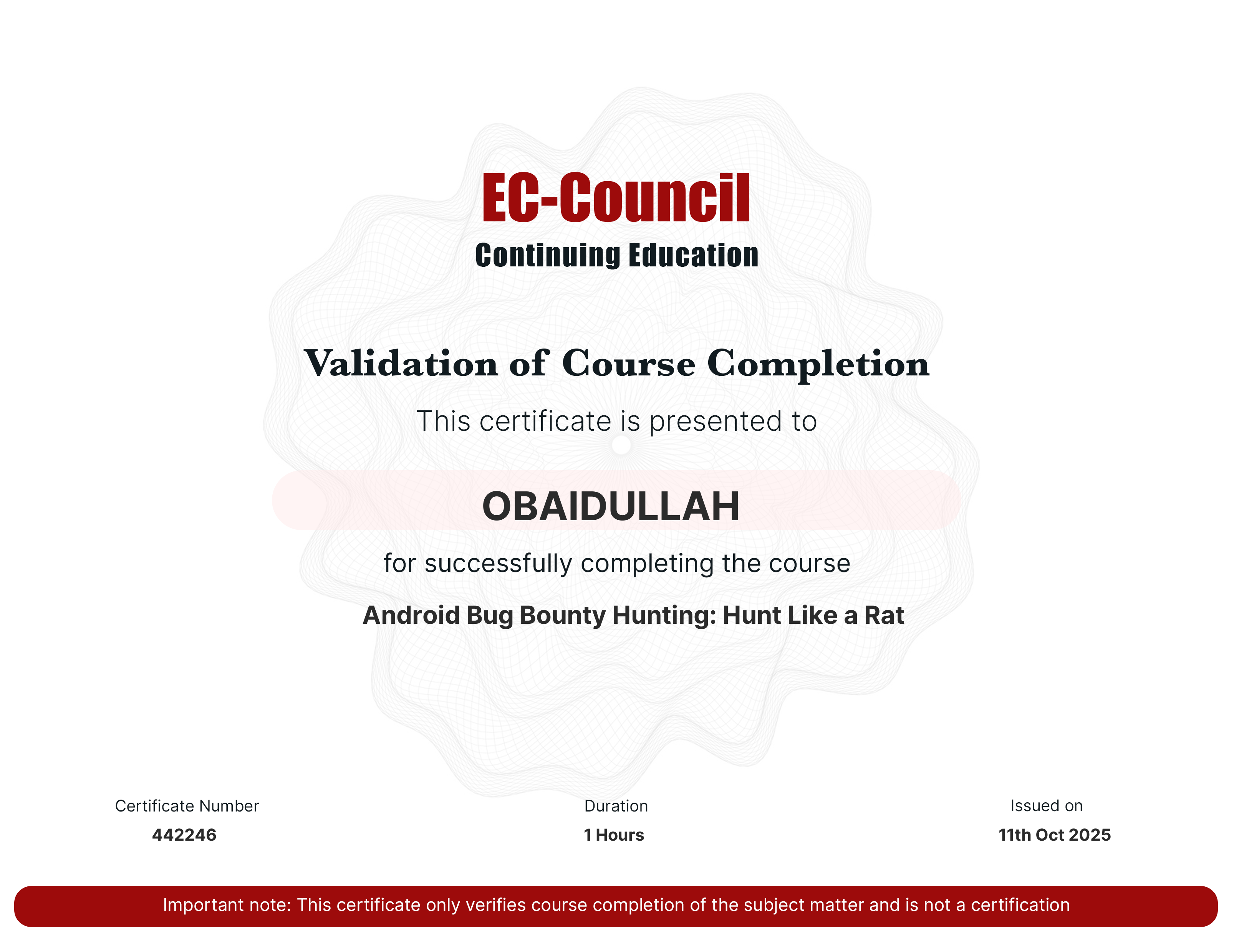 certificate