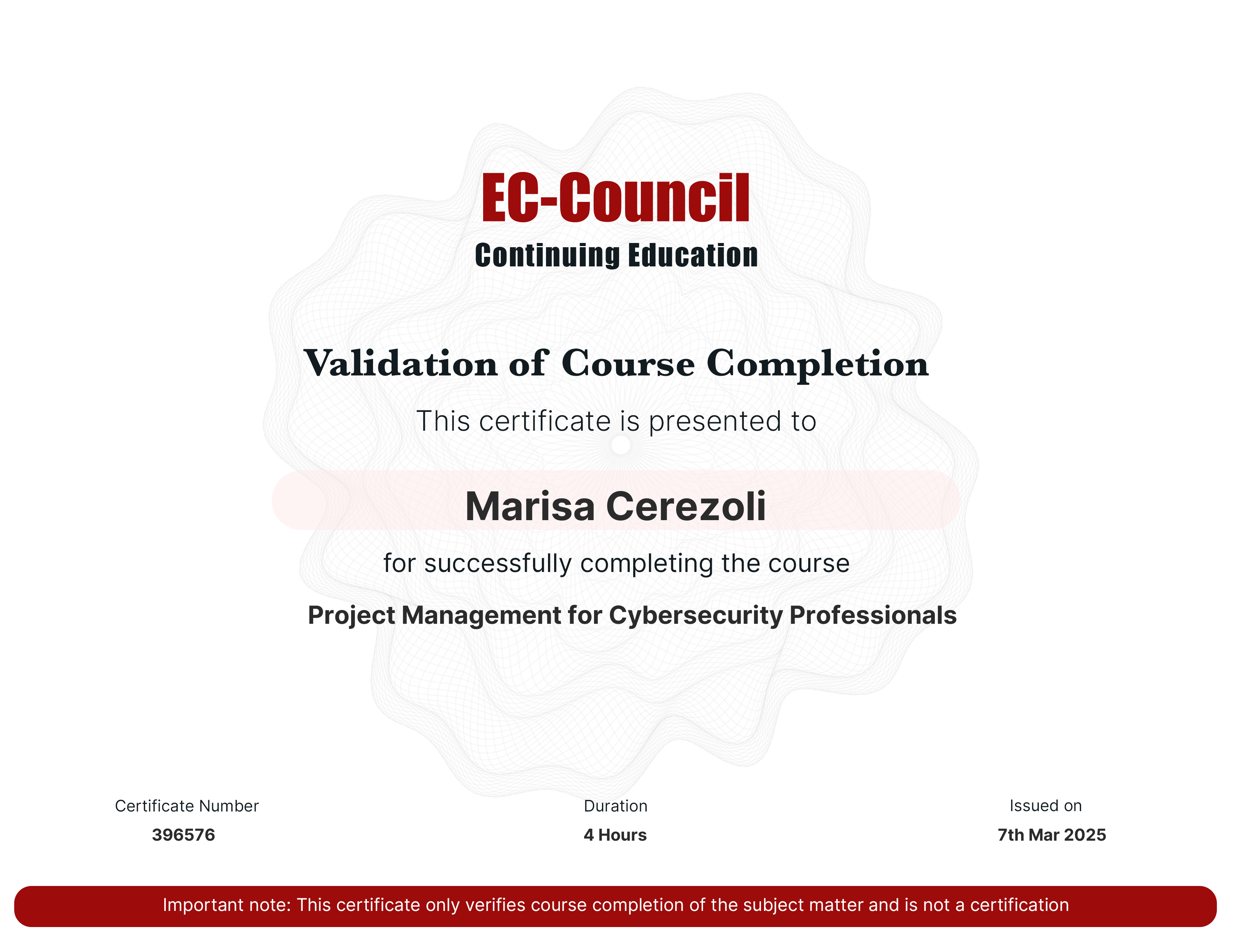 certificate